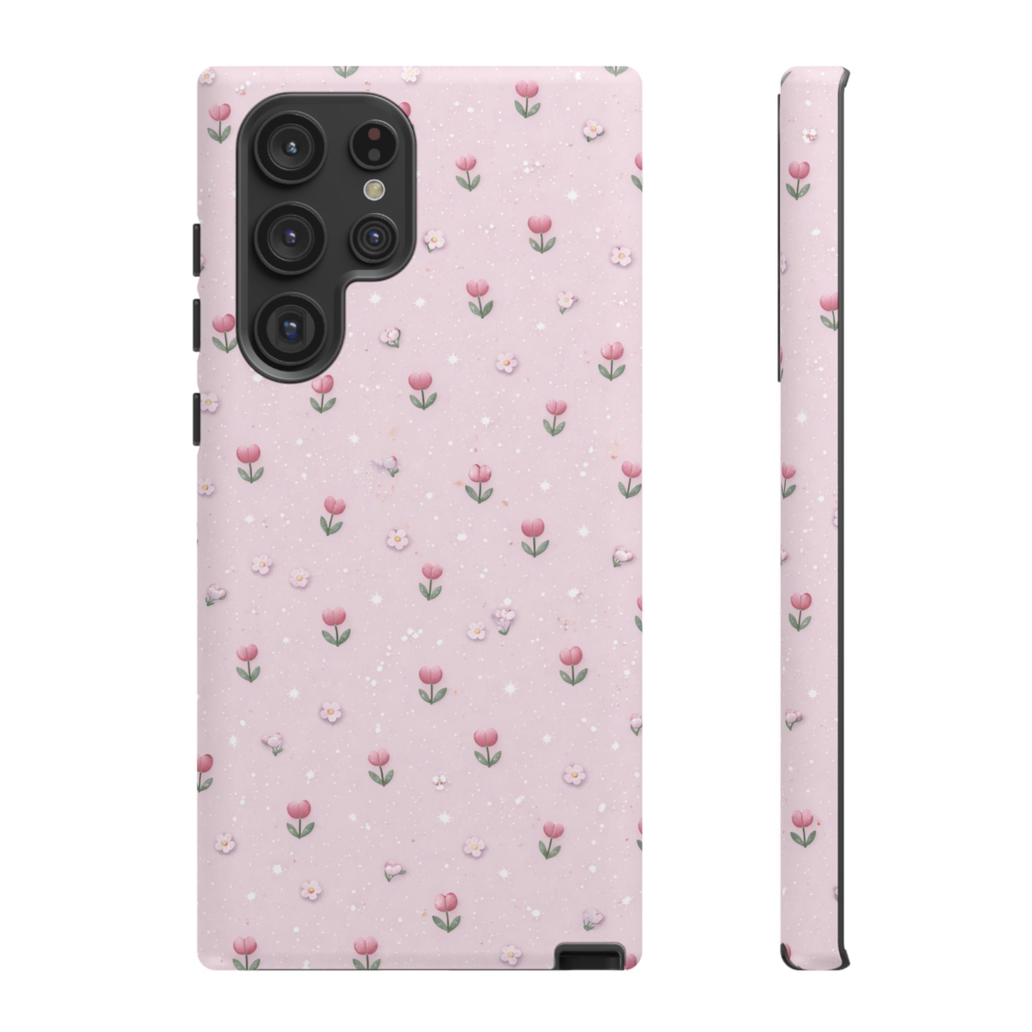 Pink Tiny Tulip Tough Phone Case - Floral Protective iPhone Cover🌷🩷