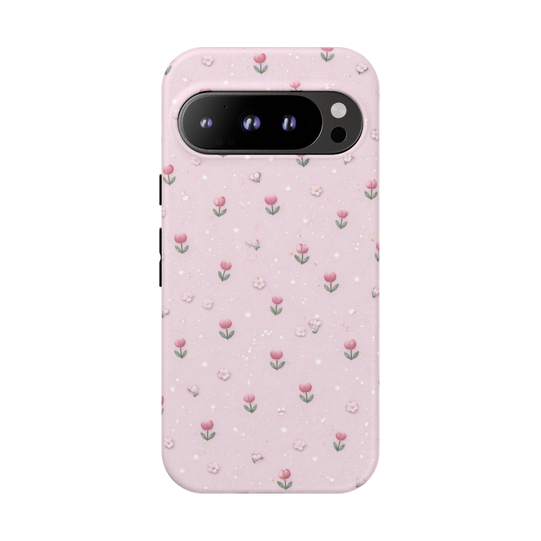 Pink Tiny Tulip Tough Phone Case - Floral Protective iPhone Cover🌷🩷