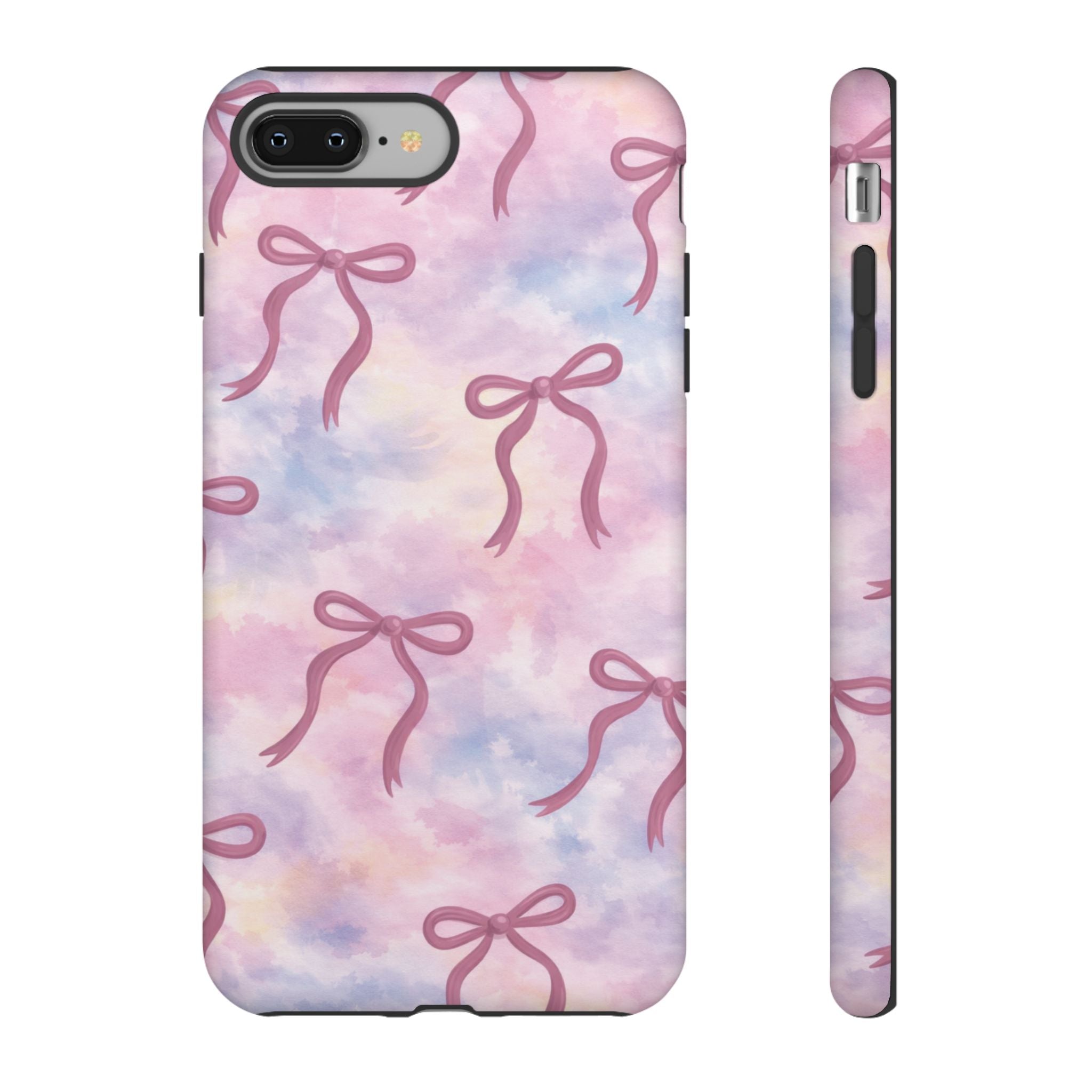 Pink Watercolor Bow Phone Case — Cute Pastel iPhone & Samsung Tough Case🎀🌷