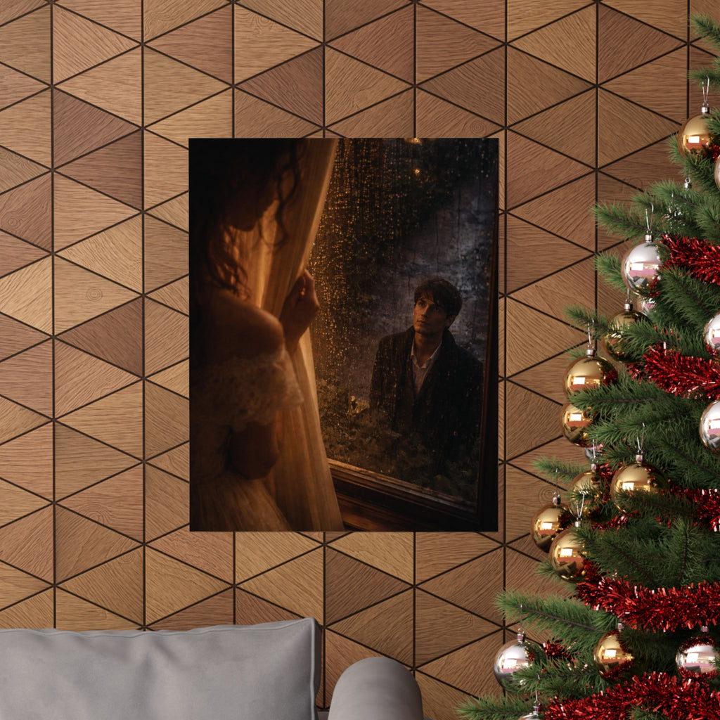 Midnight Window | A Cinematic Romance Matte Art Print 🌙🕯️