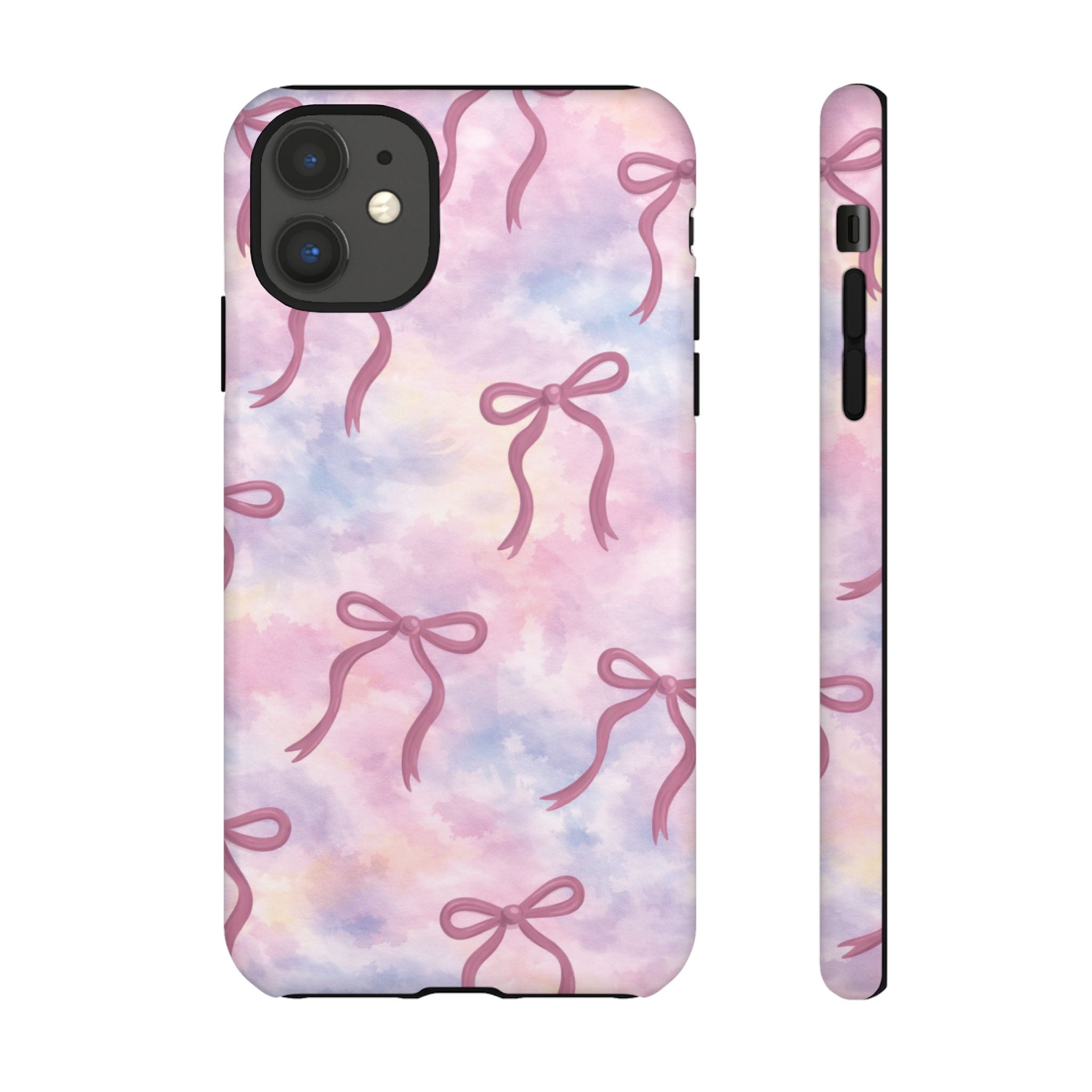 Pink Watercolor Bow Phone Case — Cute Pastel iPhone & Samsung Tough Case🎀🌷