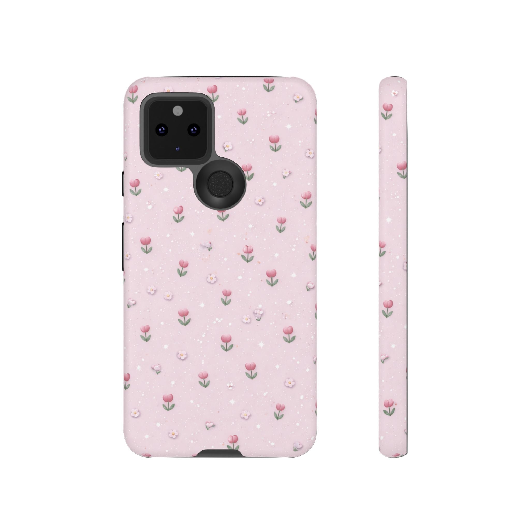 Pink Tiny Tulip Tough Phone Case - Floral Protective iPhone Cover🌷🩷