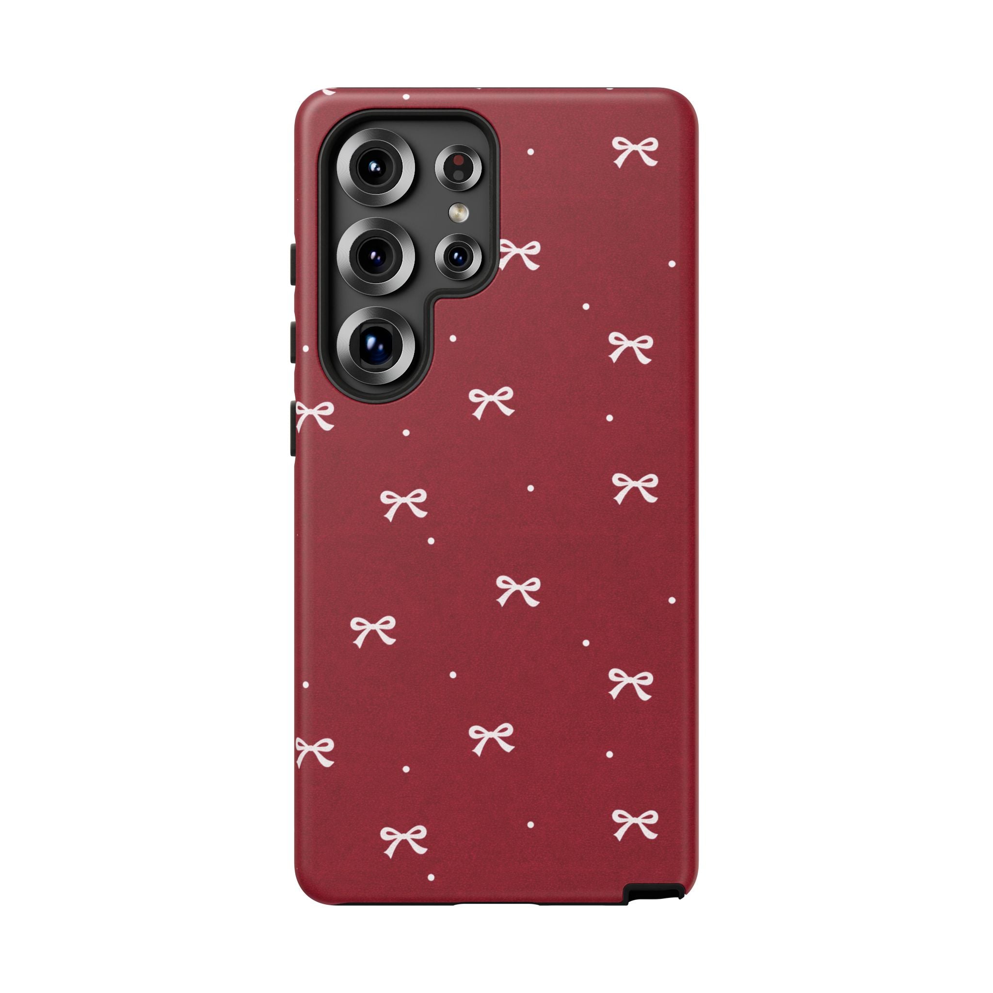 Red Bow Pattern Phone Case | Cute Minimal iPhone Case | Vintage Coquette Aesthetic Cover | Tough Protective Case