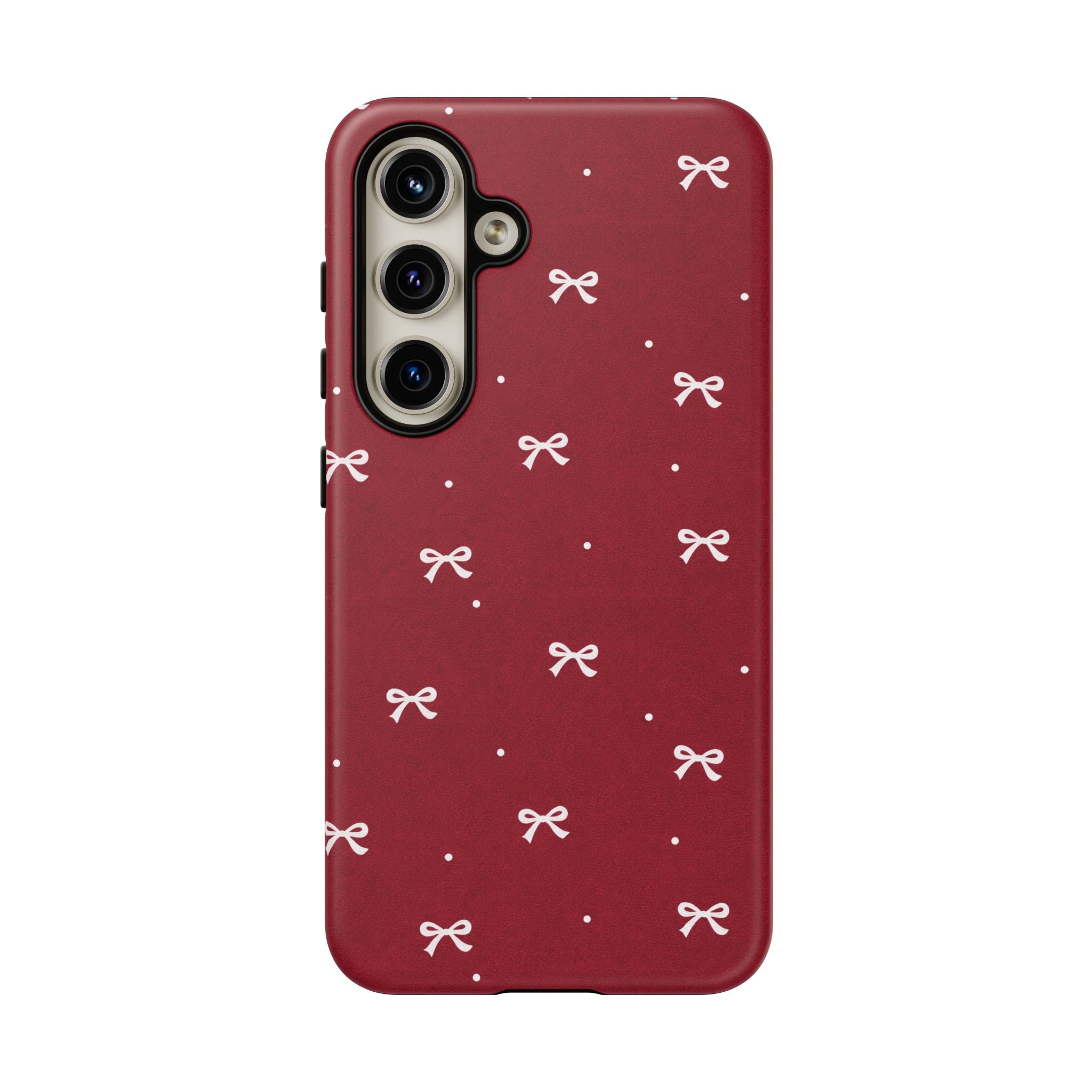Red Bow Pattern Phone Case | Cute Minimal iPhone Case | Vintage Coquette Aesthetic Cover | Tough Protective Case