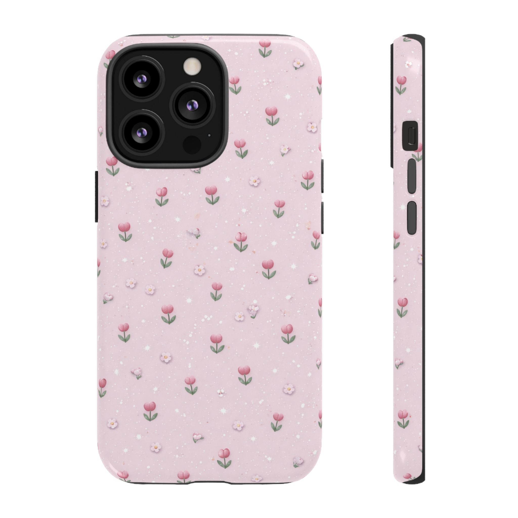 Pink Tiny Tulip Tough Phone Case - Floral Protective iPhone Cover🌷🩷