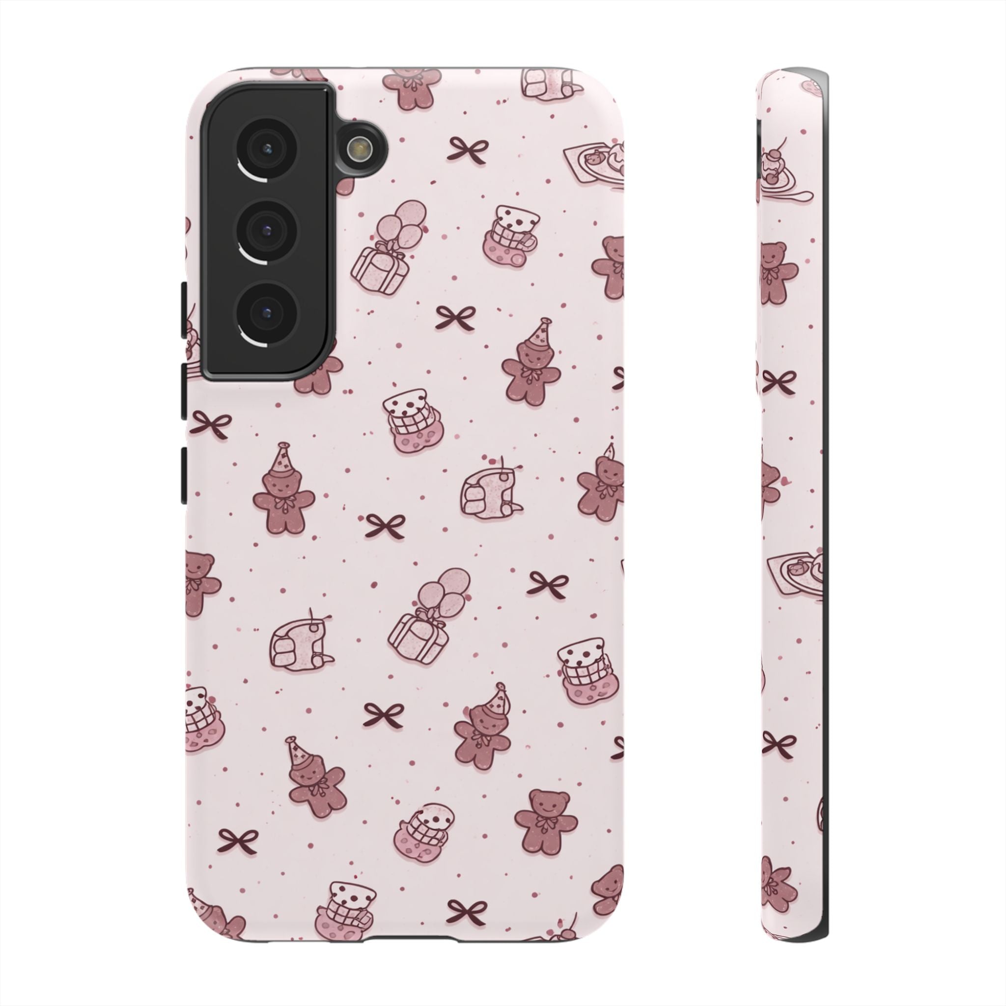 Cute Teddy Pattern Phone Case — Pink Kawaii Bear & Gift Protective Cover🧸💕