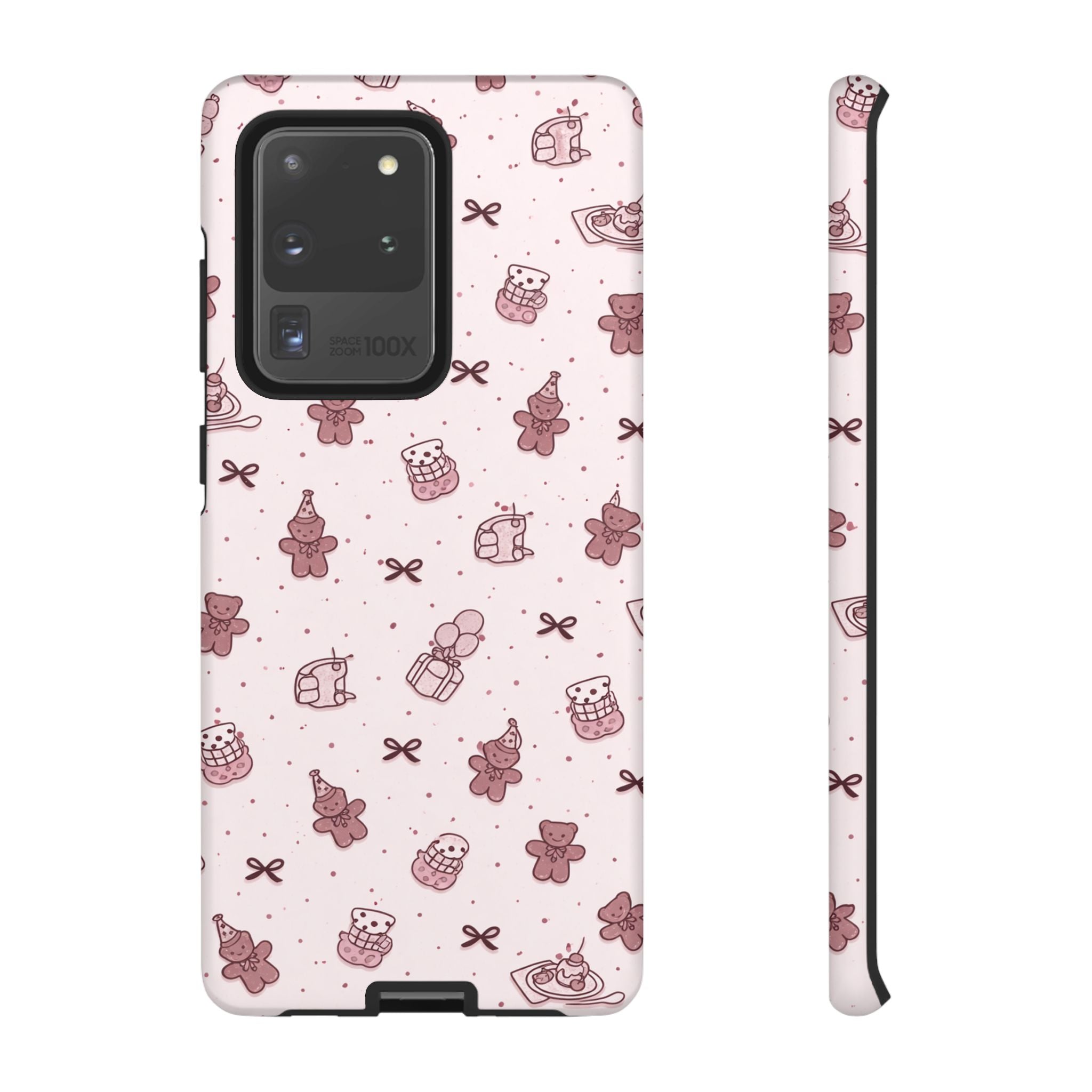 Cute Teddy Pattern Phone Case — Pink Kawaii Bear & Gift Protective Cover🧸💕