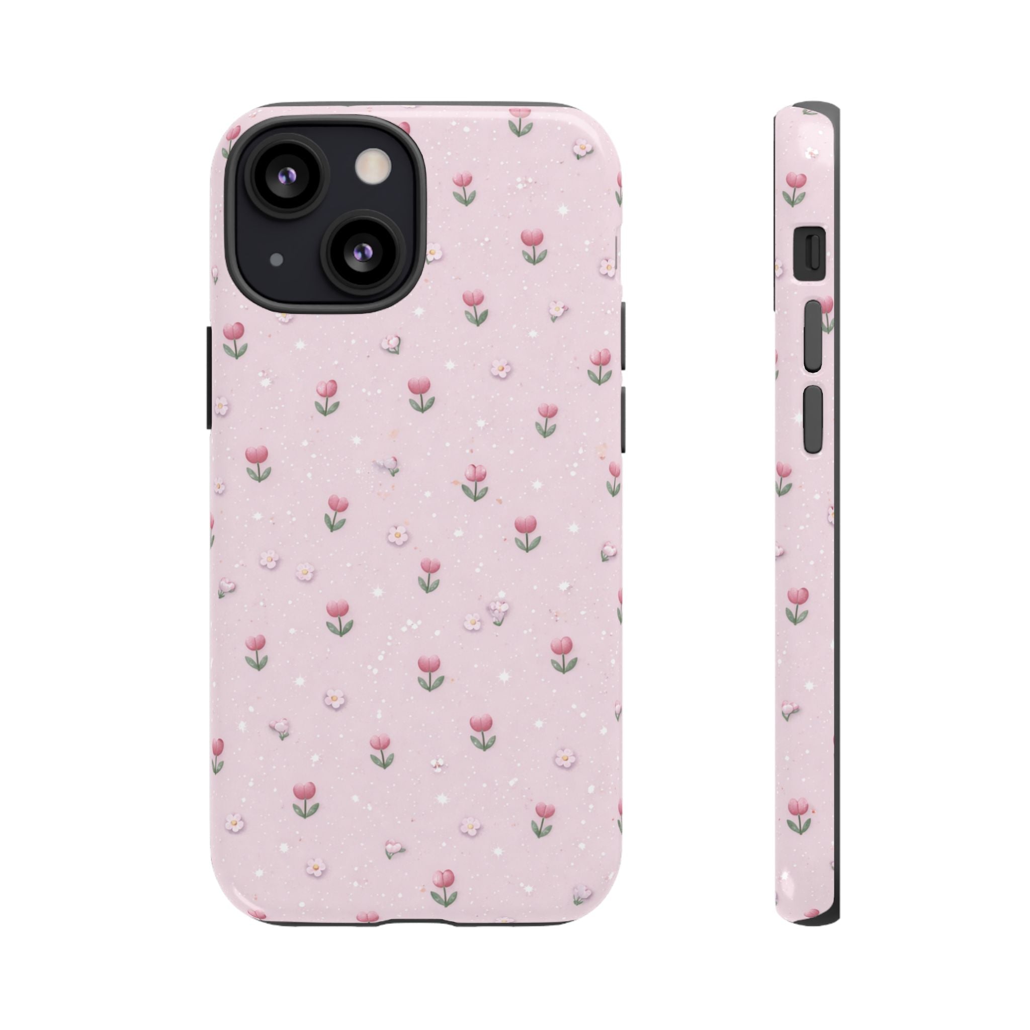 Pink Tiny Tulip Tough Phone Case - Floral Protective iPhone Cover🌷🩷