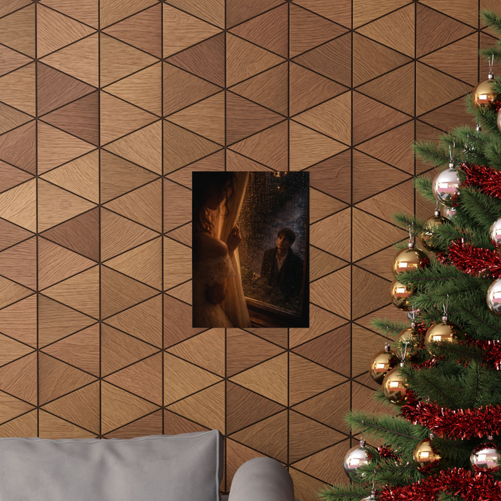 Midnight Window | A Cinematic Romance Matte Art Print 🌙🕯️