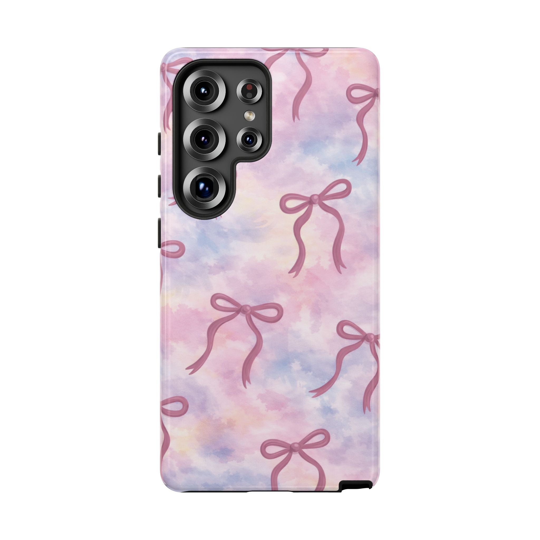 Pink Watercolor Bow Phone Case — Cute Pastel iPhone & Samsung Tough Case🎀🌷