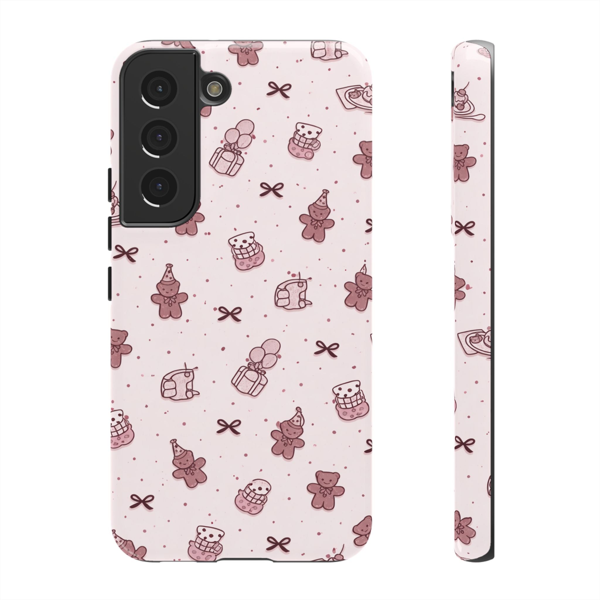 Cute Teddy Pattern Phone Case — Pink Kawaii Bear & Gift Protective Cover🧸💕