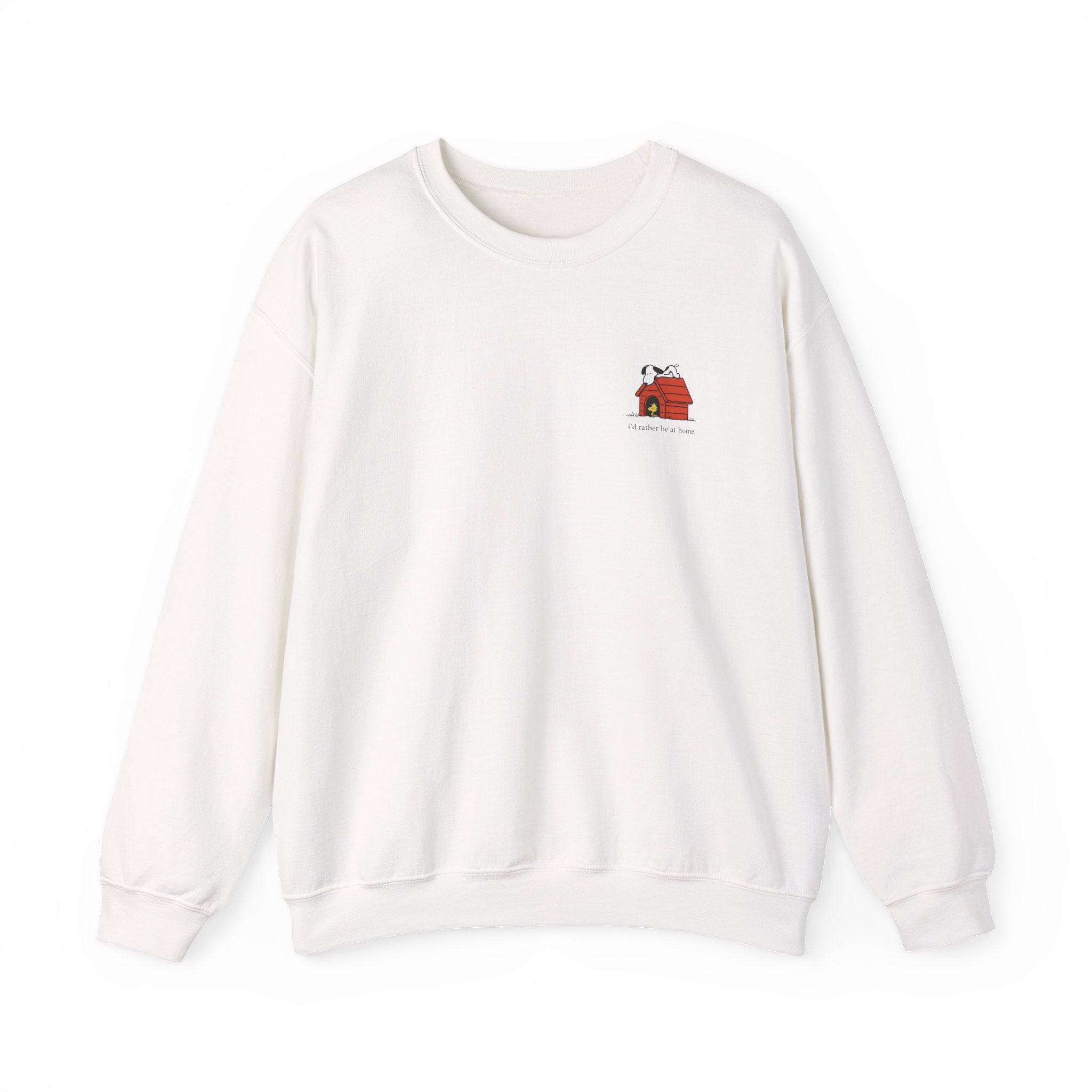 I’d Rather Be at Home Crewneck Sweatshirt 🏠🐶 | Cozy Snoopy-Inspired Minimal Graphic