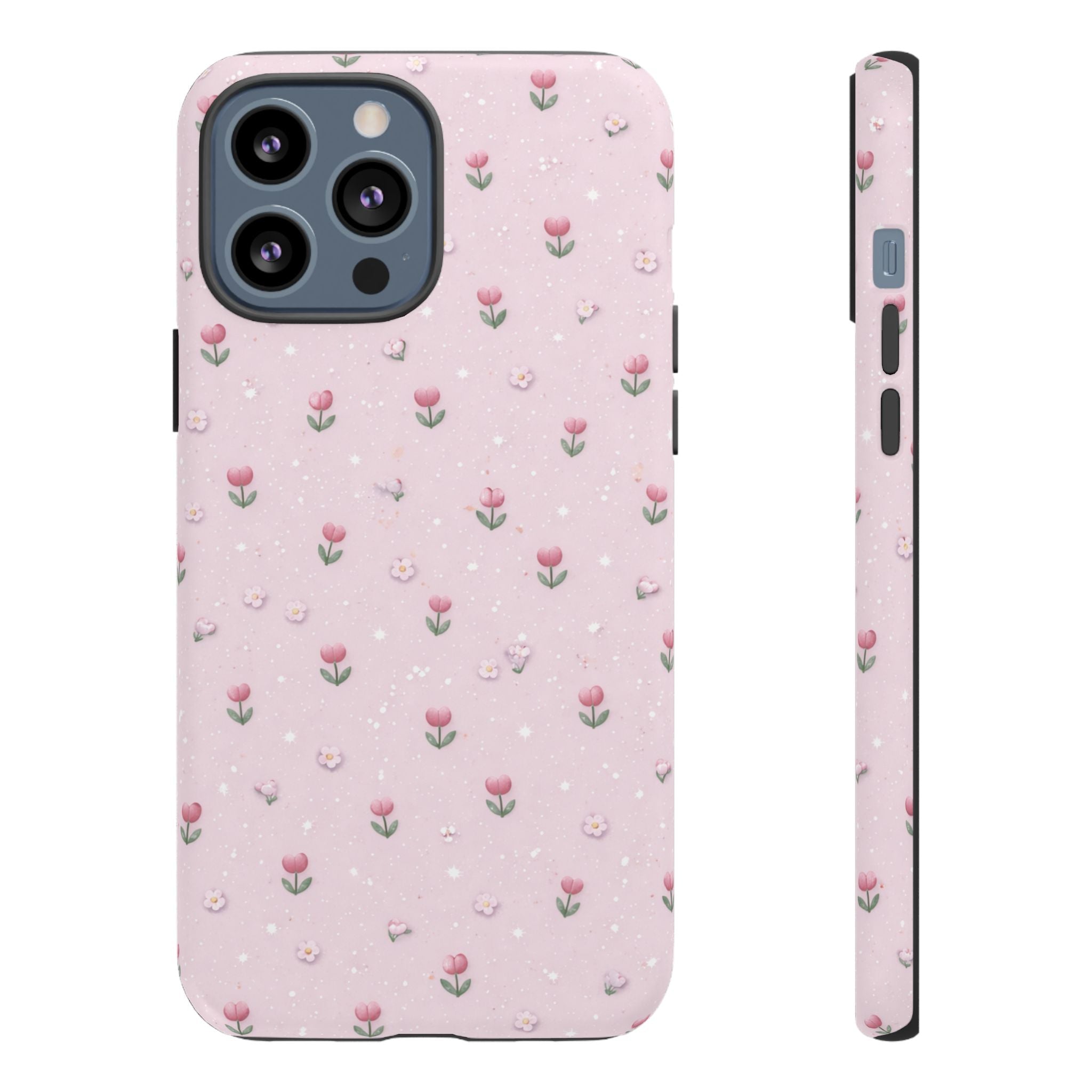 Pink Tiny Tulip Tough Phone Case - Floral Protective iPhone Cover🌷🩷