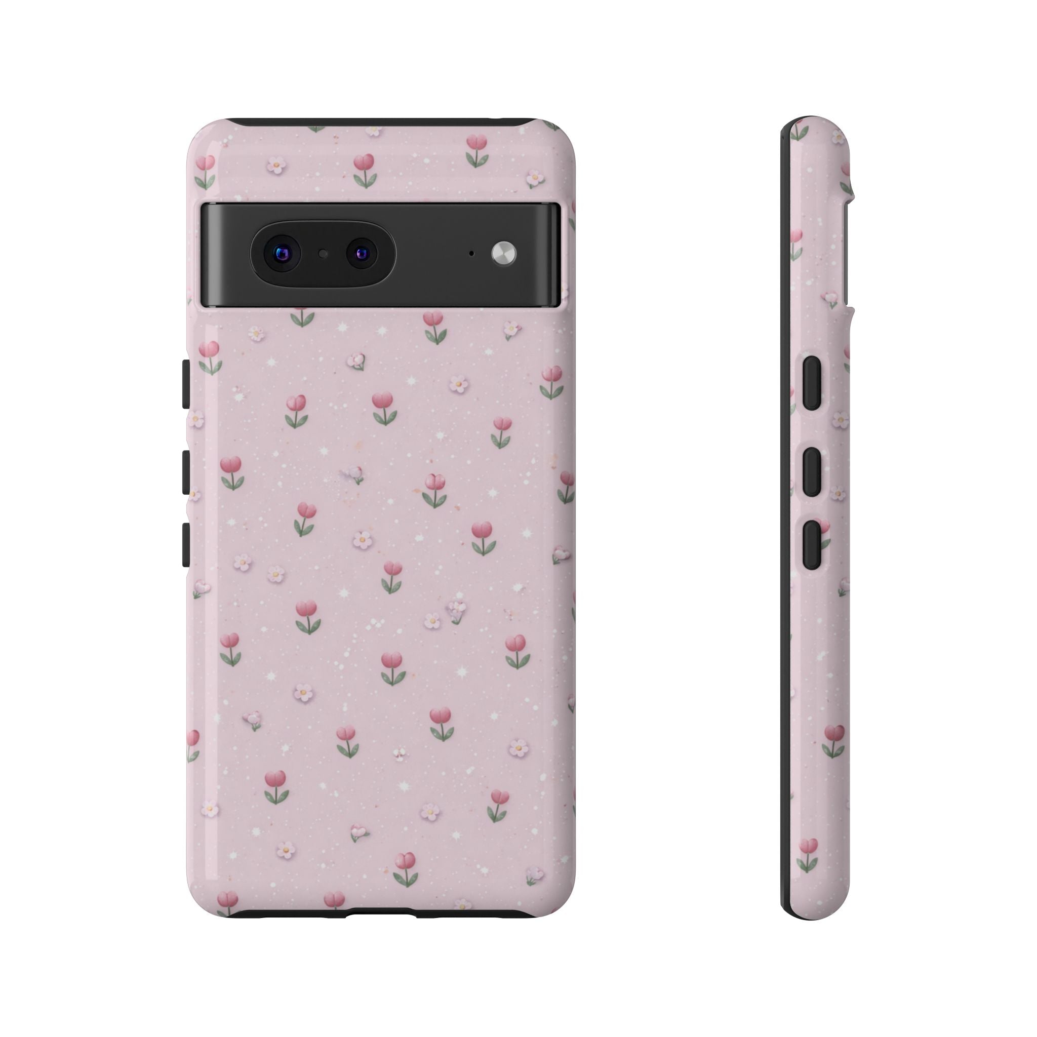 Pink Tiny Tulip Tough Phone Case - Floral Protective iPhone Cover🌷🩷