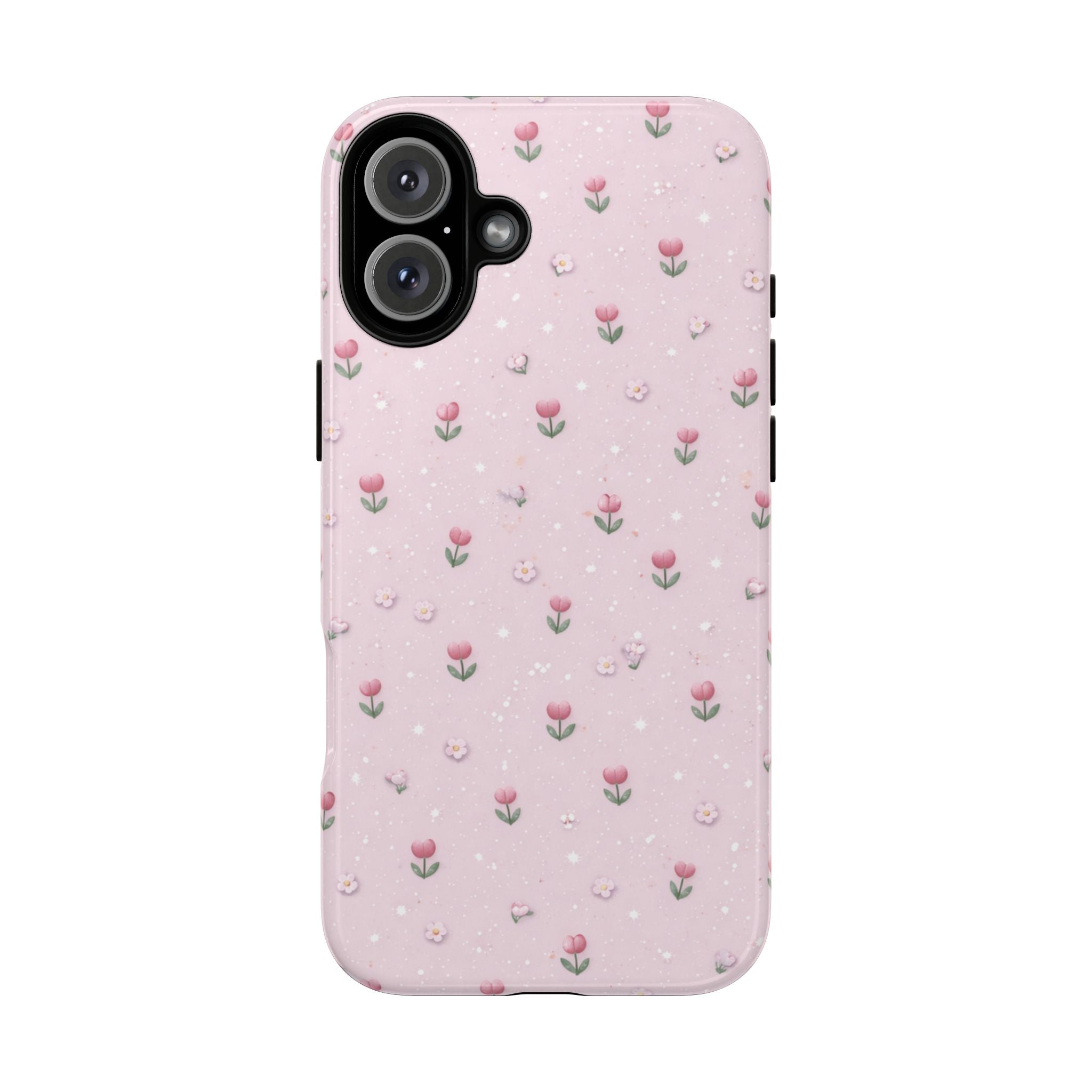 Pink Tiny Tulip Tough Phone Case - Floral Protective iPhone Cover🌷🩷