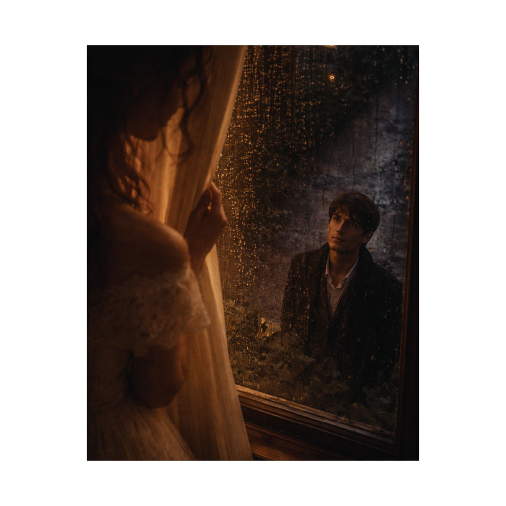 Midnight Window | A Cinematic Romance Matte Art Print 🌙🕯️