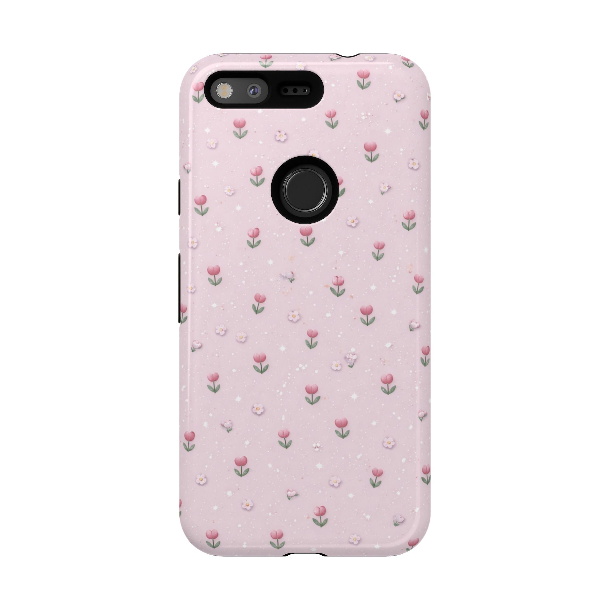 Pink Tiny Tulip Tough Phone Case - Floral Protective iPhone Cover🌷🩷
