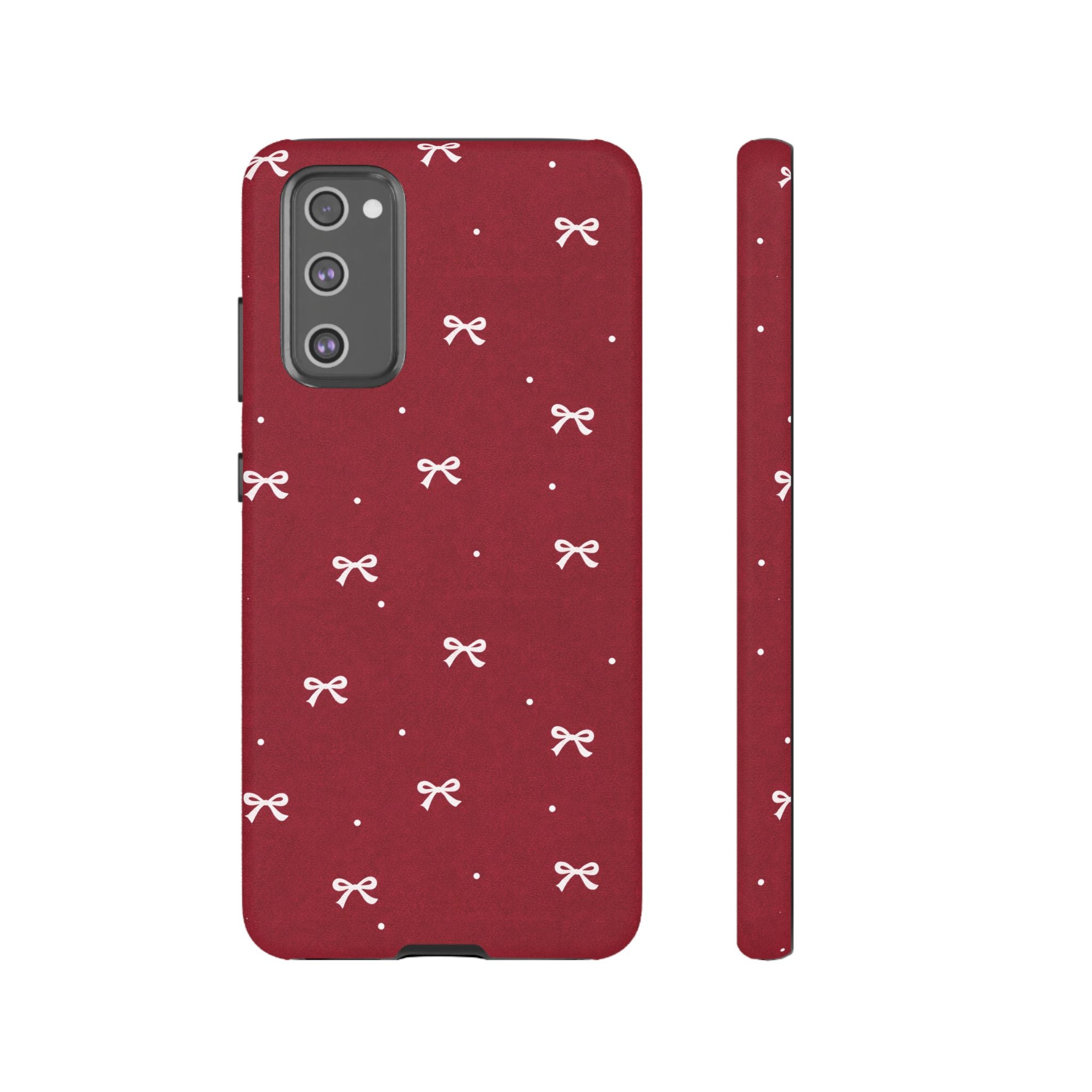 Red Bow Pattern Phone Case | Cute Minimal iPhone Case | Vintage Coquette Aesthetic Cover | Tough Protective Case