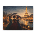 A Parisian Evening – Romantic Vintage Canvas Art by the Seine