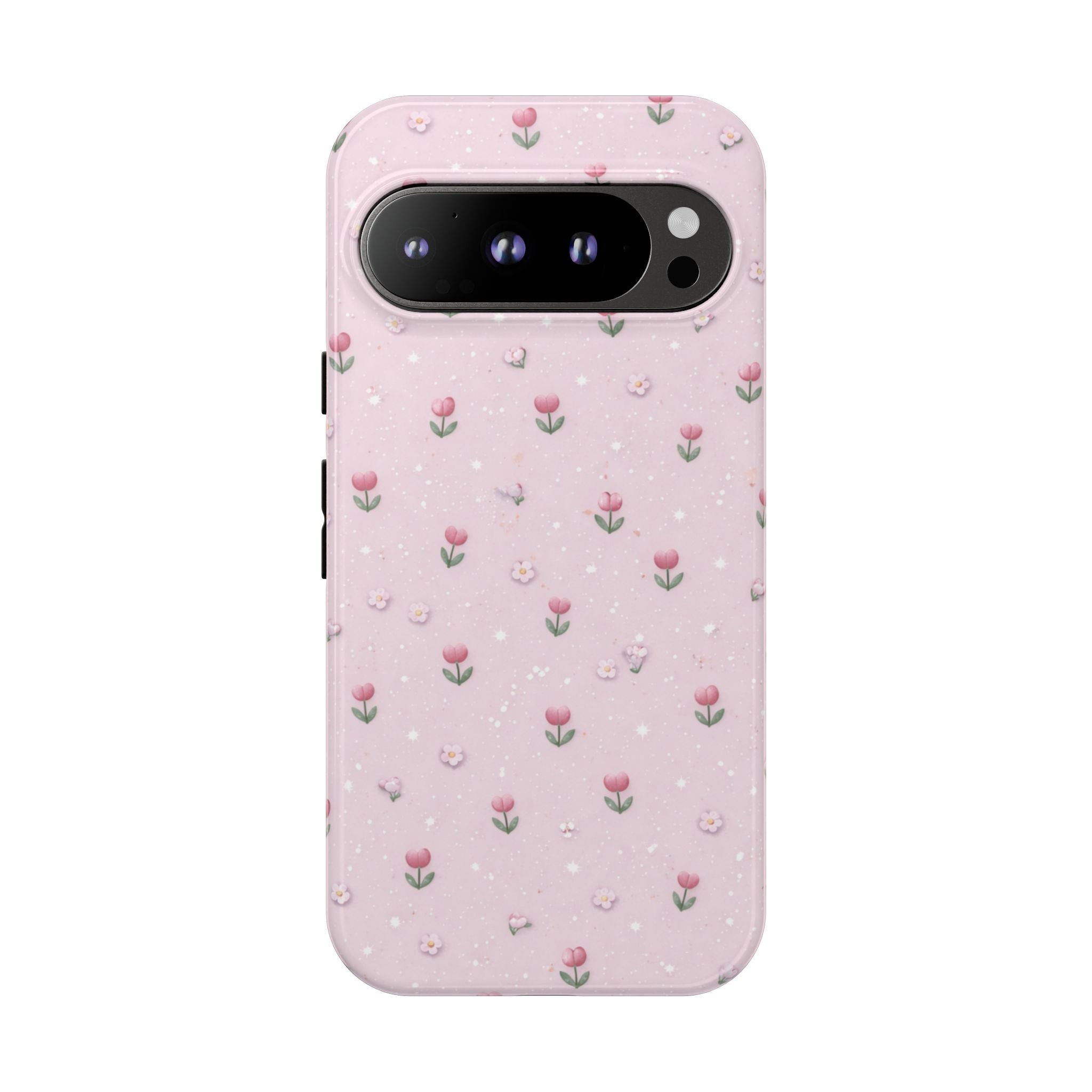 Pink Tiny Tulip Tough Phone Case - Floral Protective iPhone Cover🌷🩷