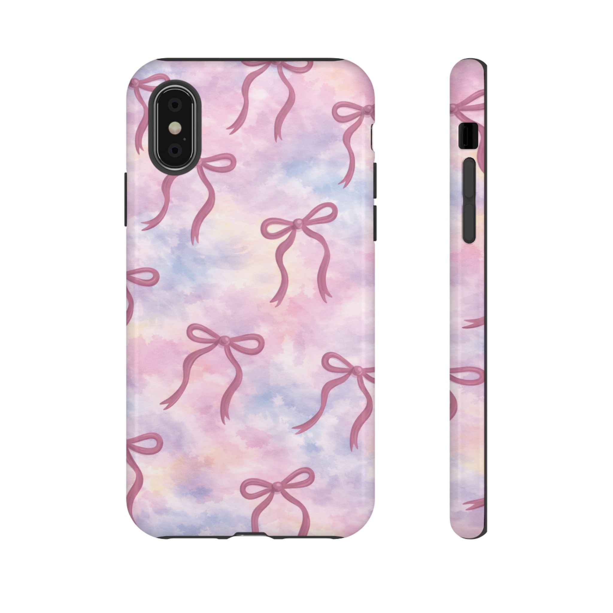 Pink Watercolor Bow Phone Case — Cute Pastel iPhone & Samsung Tough Case🎀🌷