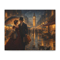 🕯️ Victorian London Rainy Evening Canvas — A Love Story Under Gaslight ✨