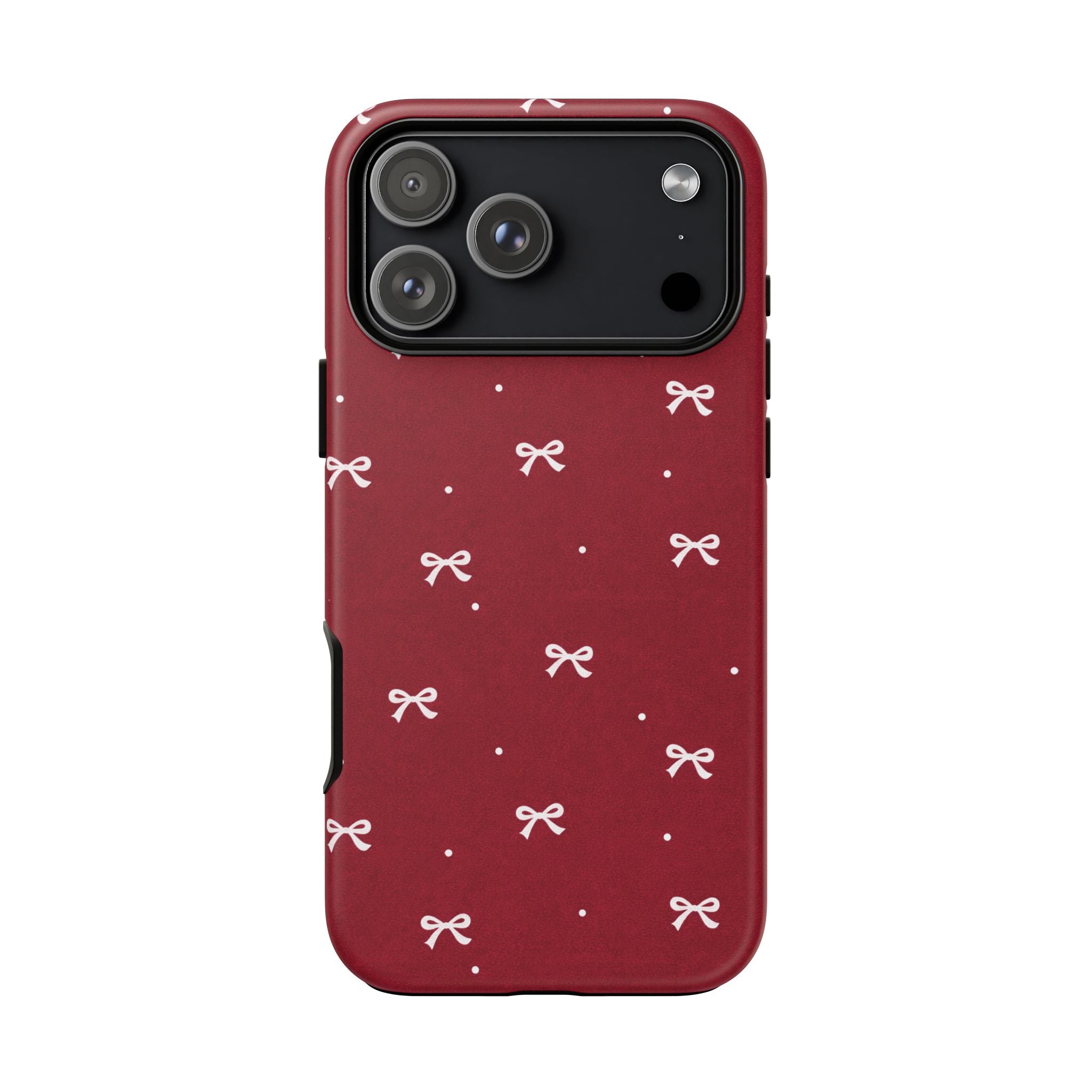 Red Bow Pattern Phone Case | Cute Minimal iPhone Case | Vintage Coquette Aesthetic Cover | Tough Protective Case
