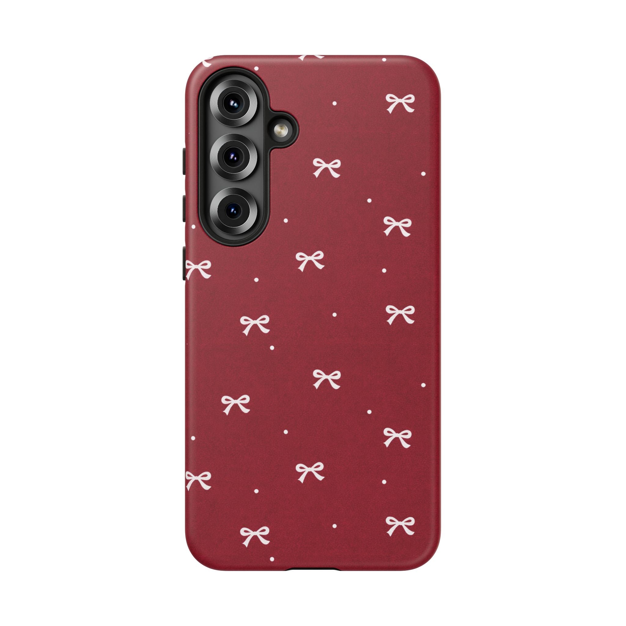 Red Bow Pattern Phone Case | Cute Minimal iPhone Case | Vintage Coquette Aesthetic Cover | Tough Protective Case