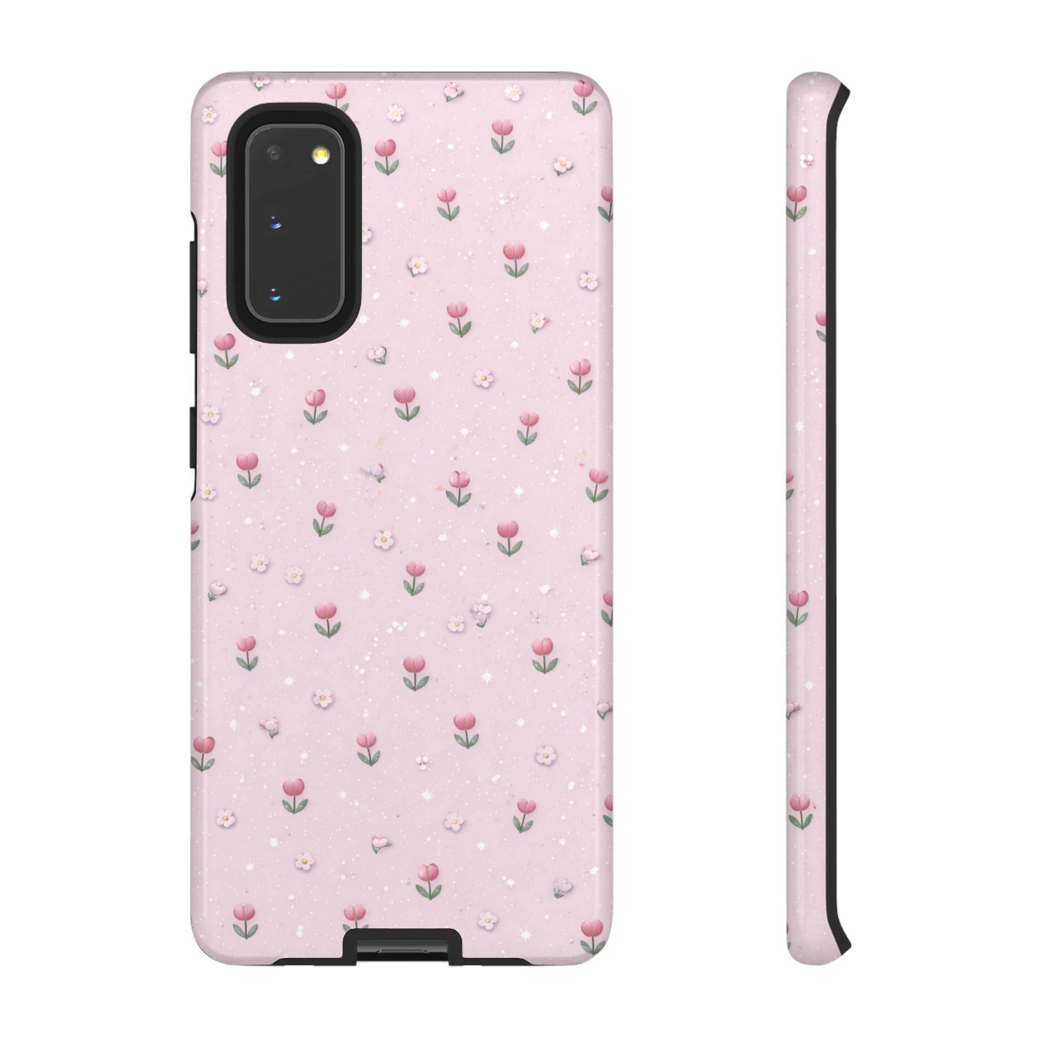 Pink Tiny Tulip Tough Phone Case - Floral Protective iPhone Cover🌷🩷