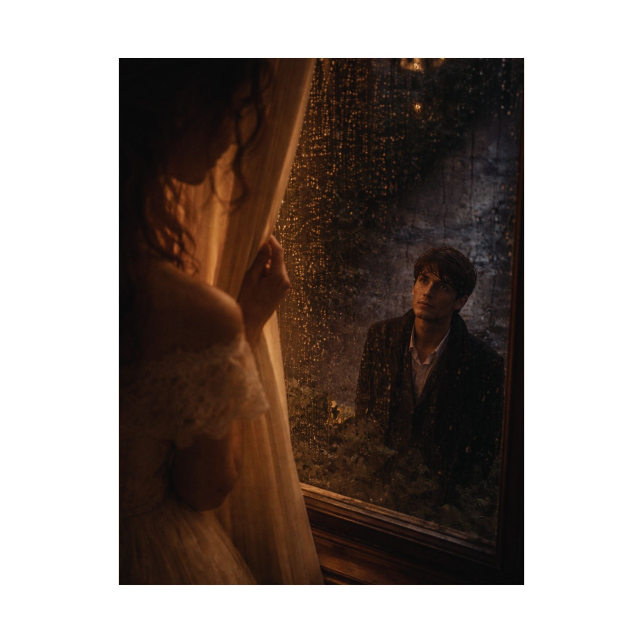 Midnight Window | A Cinematic Romance Matte Art Print 🌙🕯️