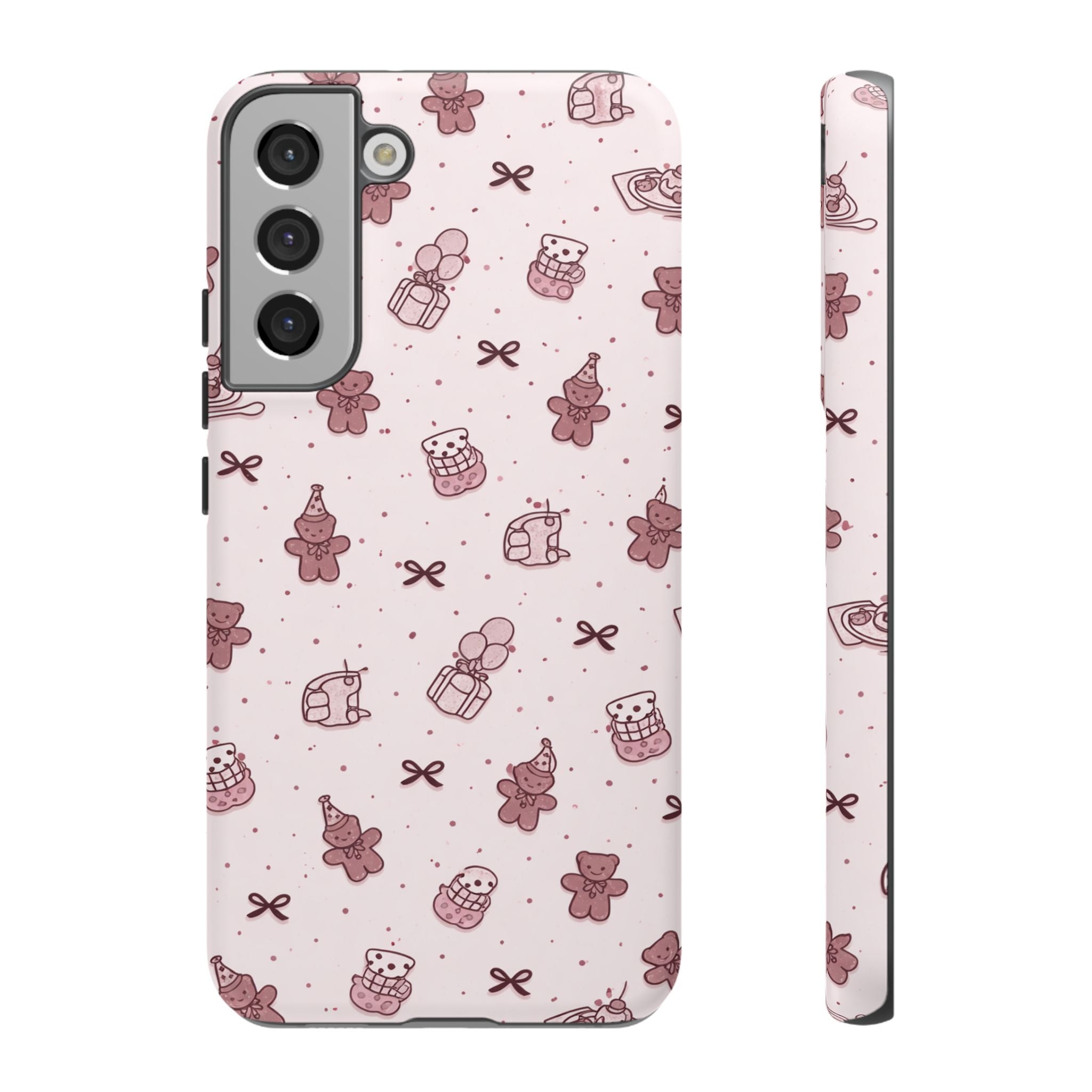 Cute Teddy Pattern Phone Case — Pink Kawaii Bear & Gift Protective Cover🧸💕