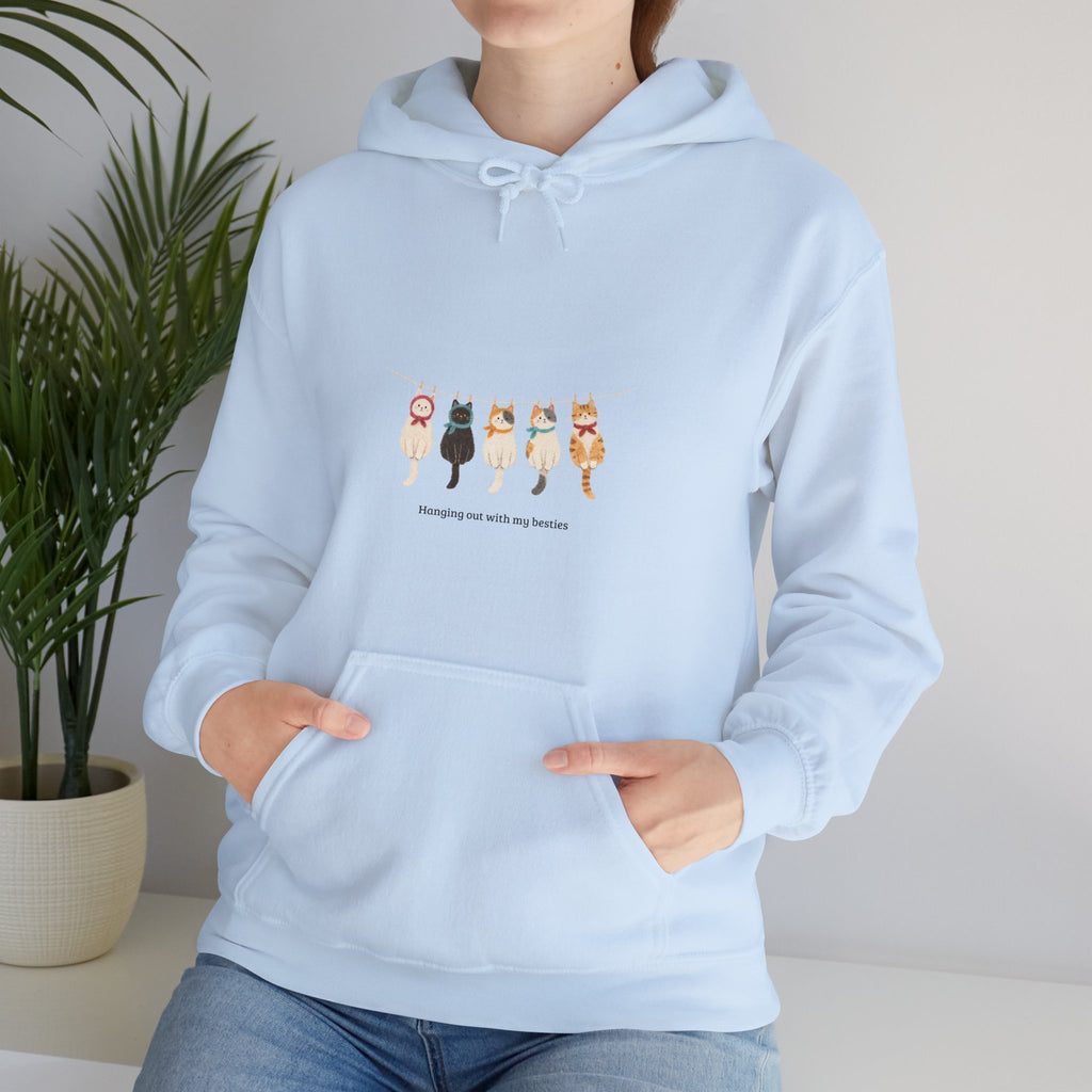 Cat Walk Hoodie — Cute Cats Lineup Graphic Sweatshirt🐈🐈‍⬛