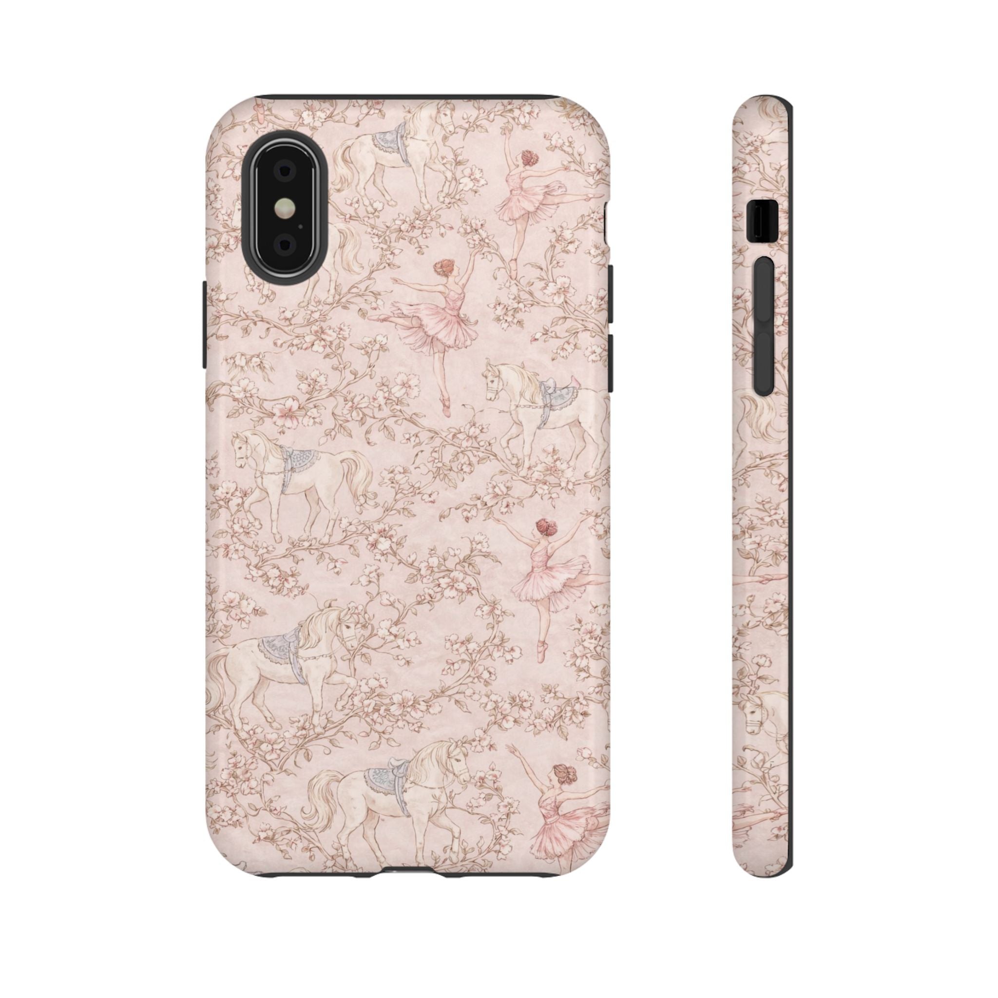 Ballet Unicorn Phone Case — Pastel Floral Tough Protective Cover🦄🩰