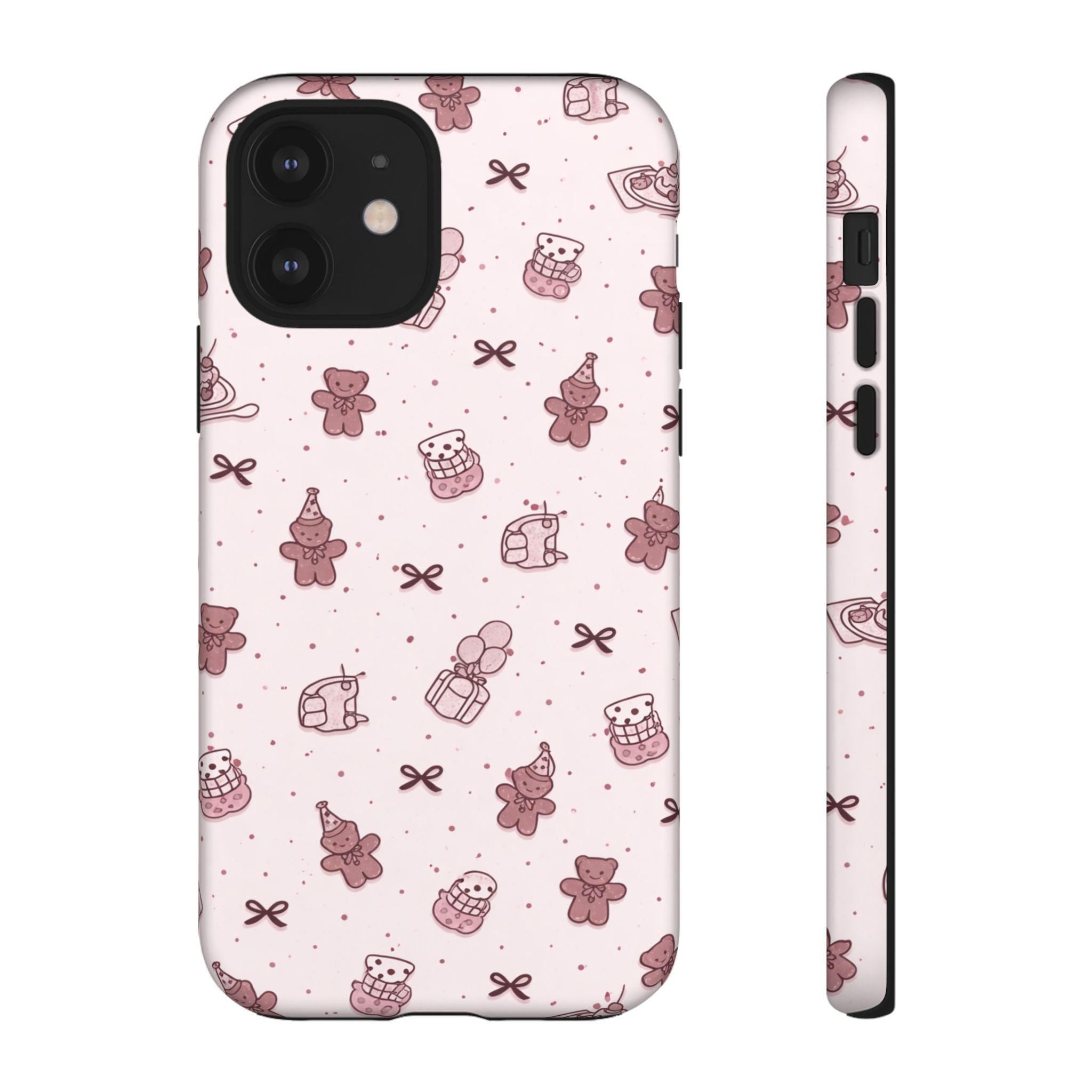 Cute Teddy Pattern Phone Case — Pink Kawaii Bear & Gift Protective Cover🧸💕