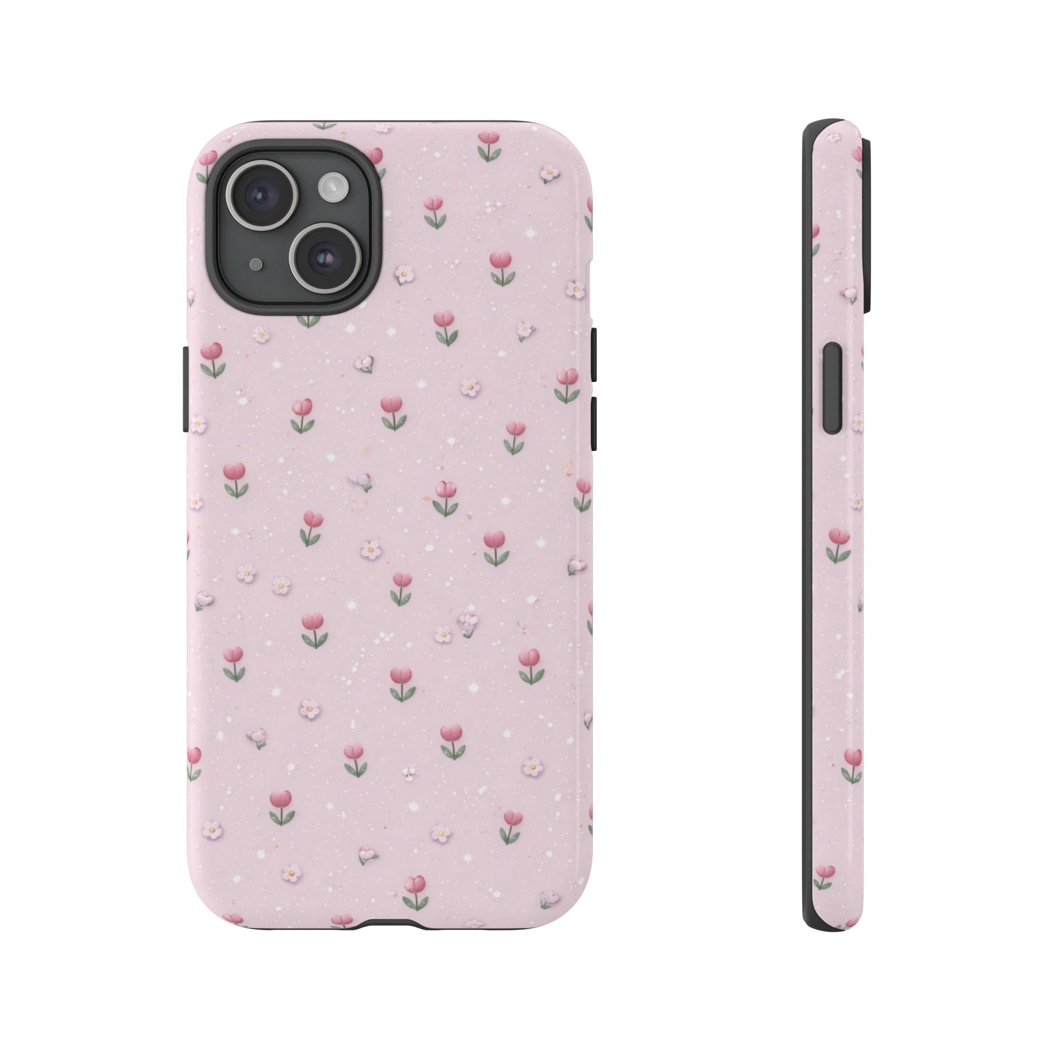 Pink Tiny Tulip Tough Phone Case - Floral Protective iPhone Cover🌷🩷