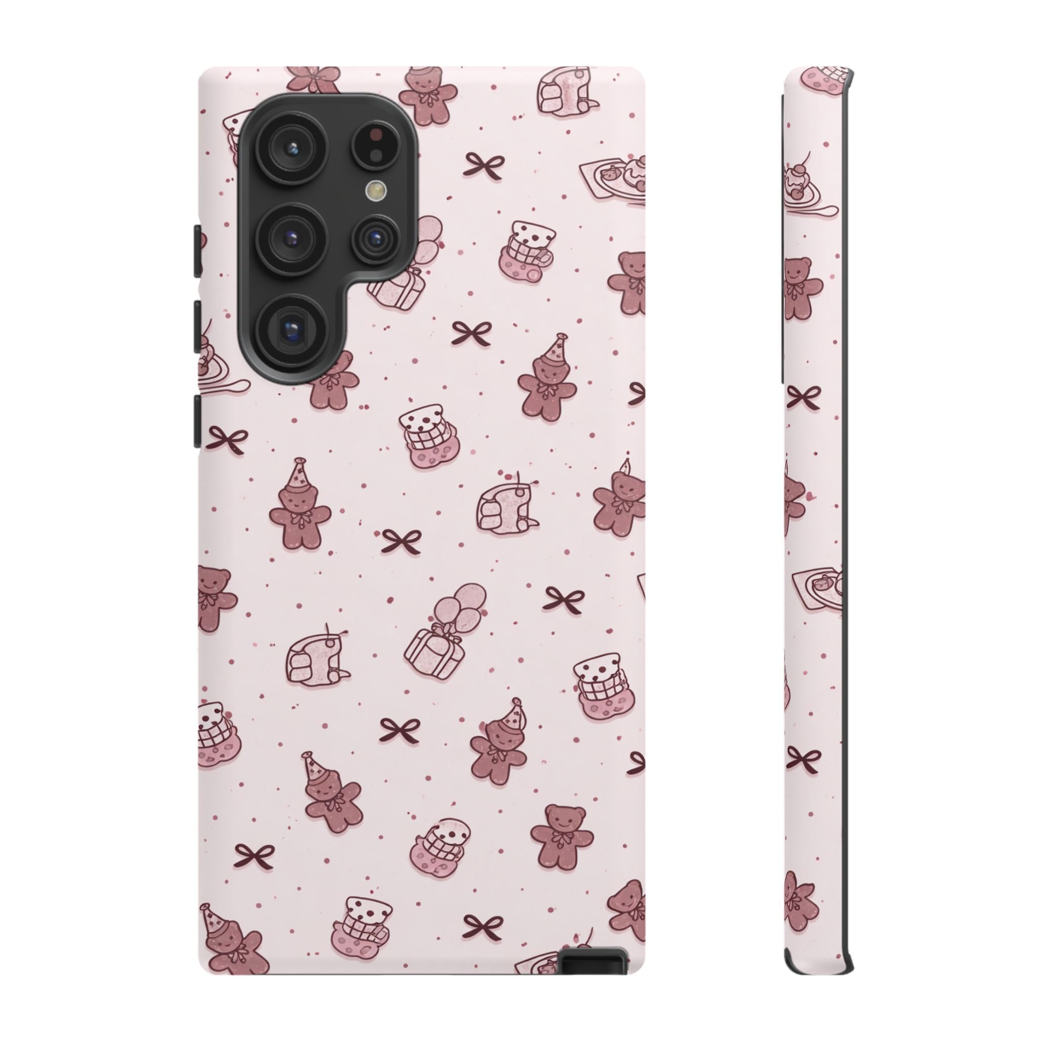 Cute Teddy Pattern Phone Case — Pink Kawaii Bear & Gift Protective Cover🧸💕