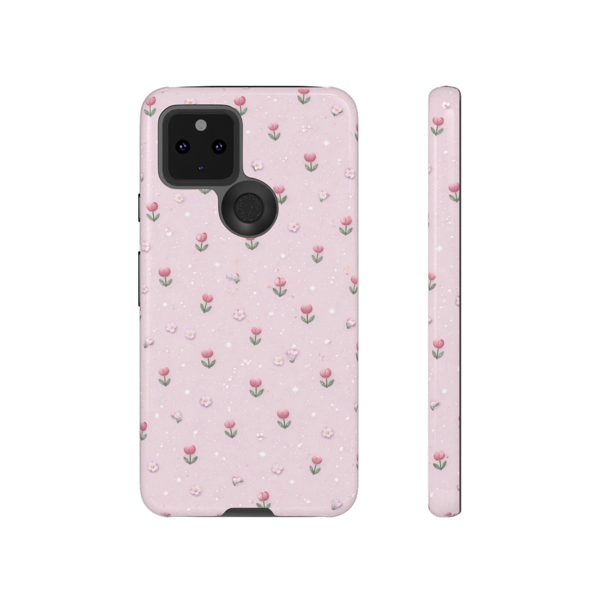 Pink Tiny Tulip Tough Phone Case - Floral Protective iPhone Cover🌷🩷