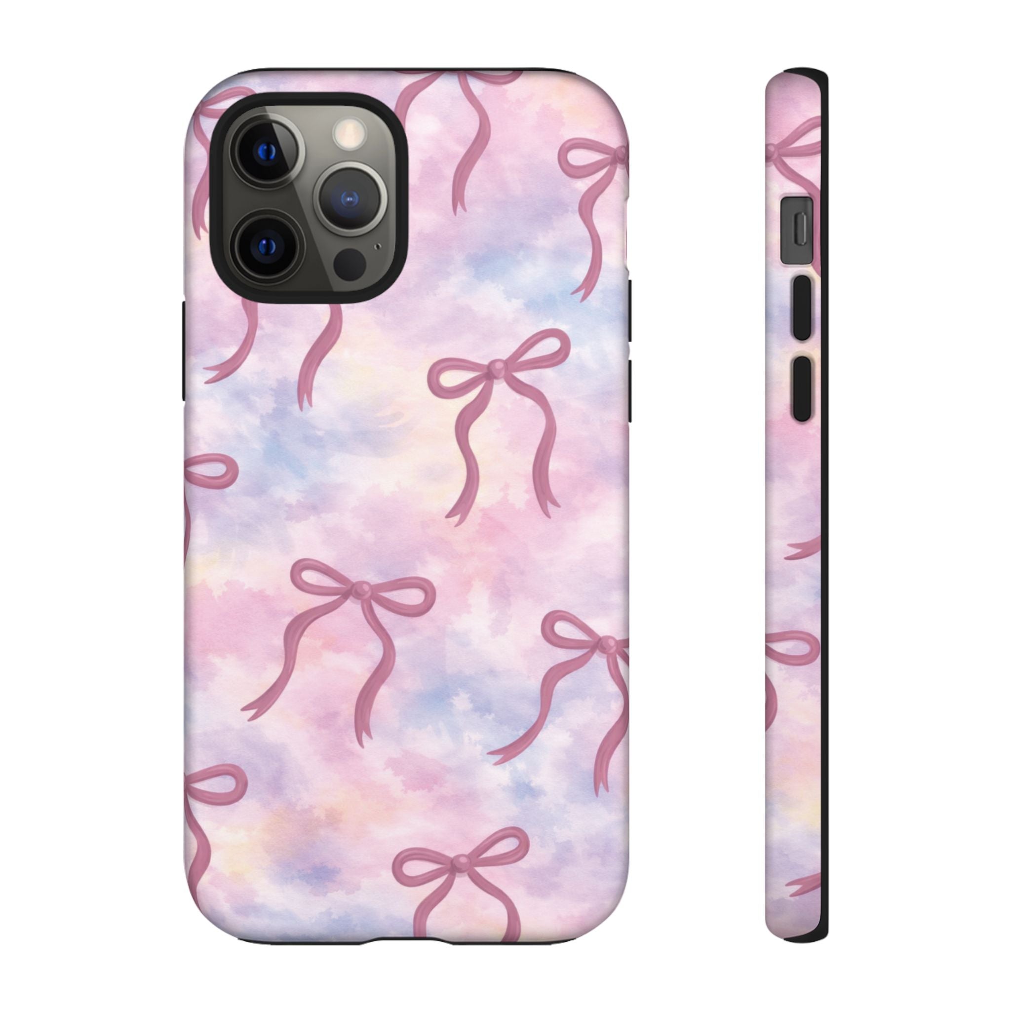 Pink Watercolor Bow Phone Case — Cute Pastel iPhone & Samsung Tough Case🎀🌷