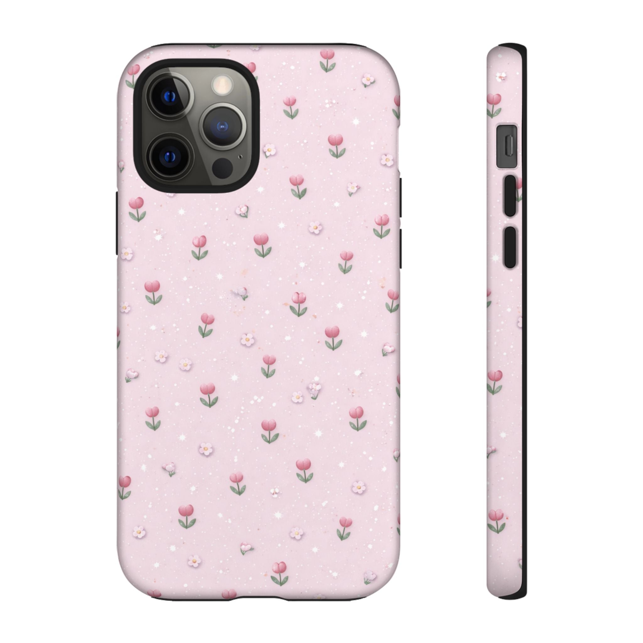 Pink Tiny Tulip Tough Phone Case - Floral Protective iPhone Cover🌷🩷