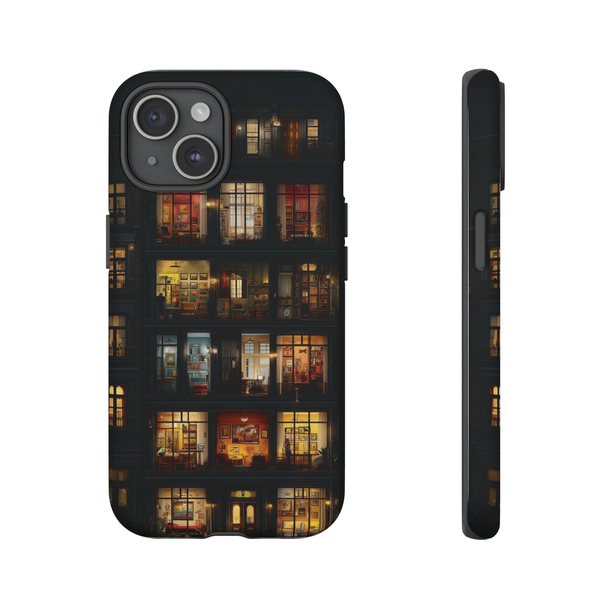 Phone Case — Cozy Apartment Window Nightscape Tough Case🌌🖤