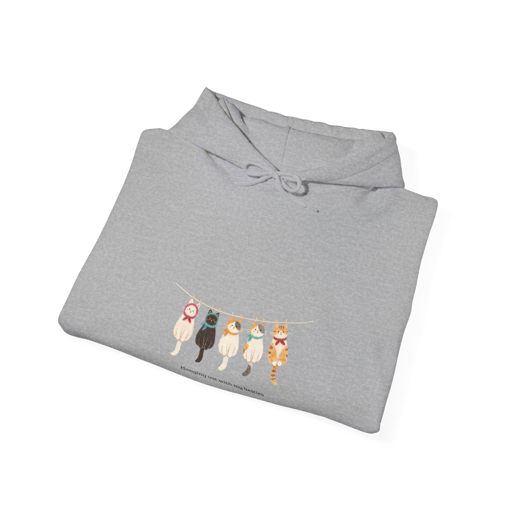 Cat Walk Hoodie — Cute Cats Lineup Graphic Sweatshirt🐈🐈‍⬛
