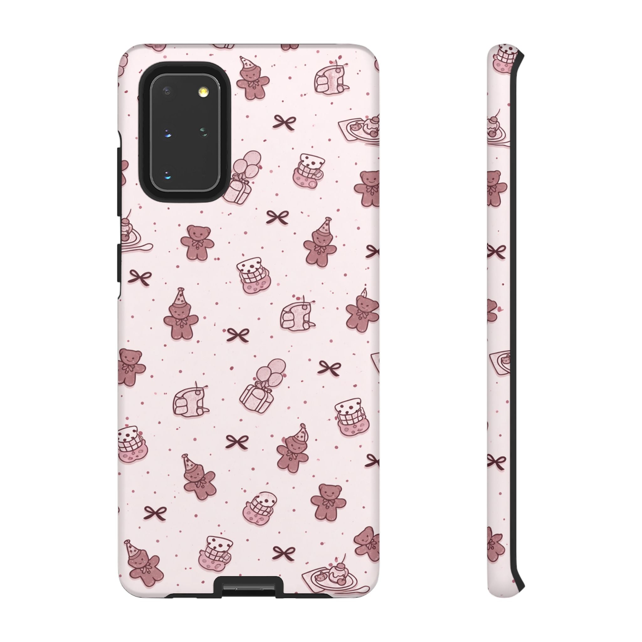 Cute Teddy Pattern Phone Case — Pink Kawaii Bear & Gift Protective Cover🧸💕