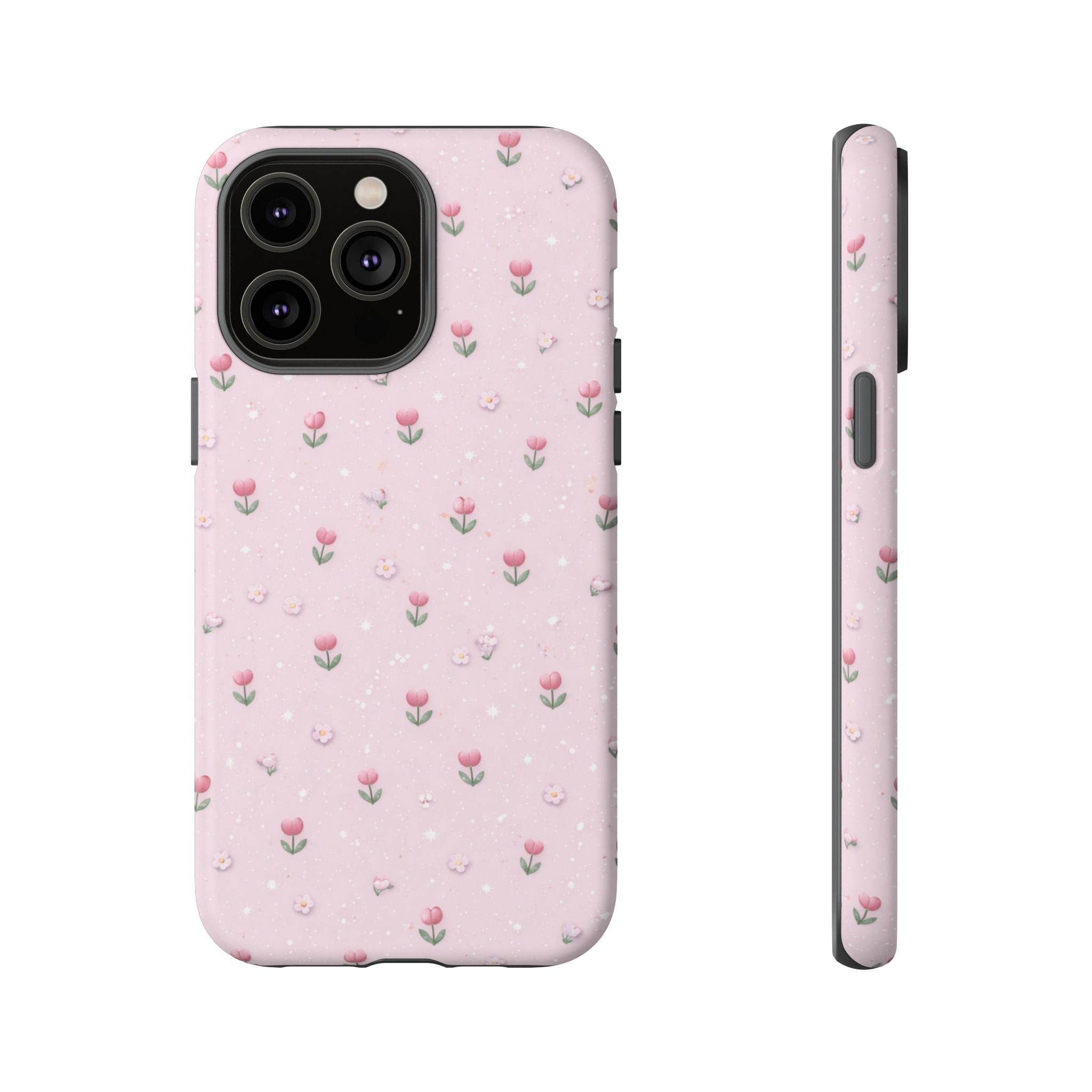 Pink Tiny Tulip Tough Phone Case - Floral Protective iPhone Cover🌷🩷