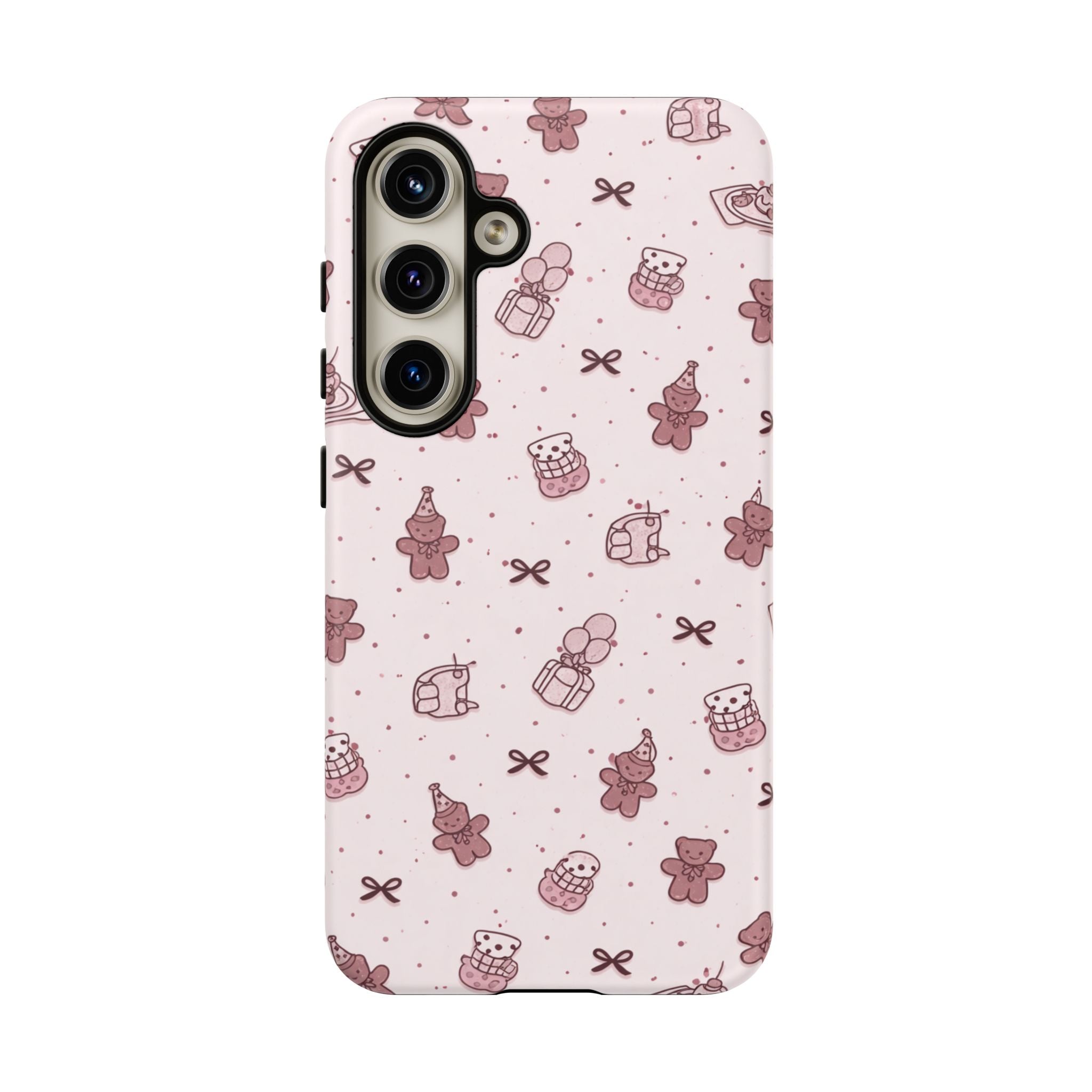 Cute Teddy Pattern Phone Case — Pink Kawaii Bear & Gift Protective Cover🧸💕