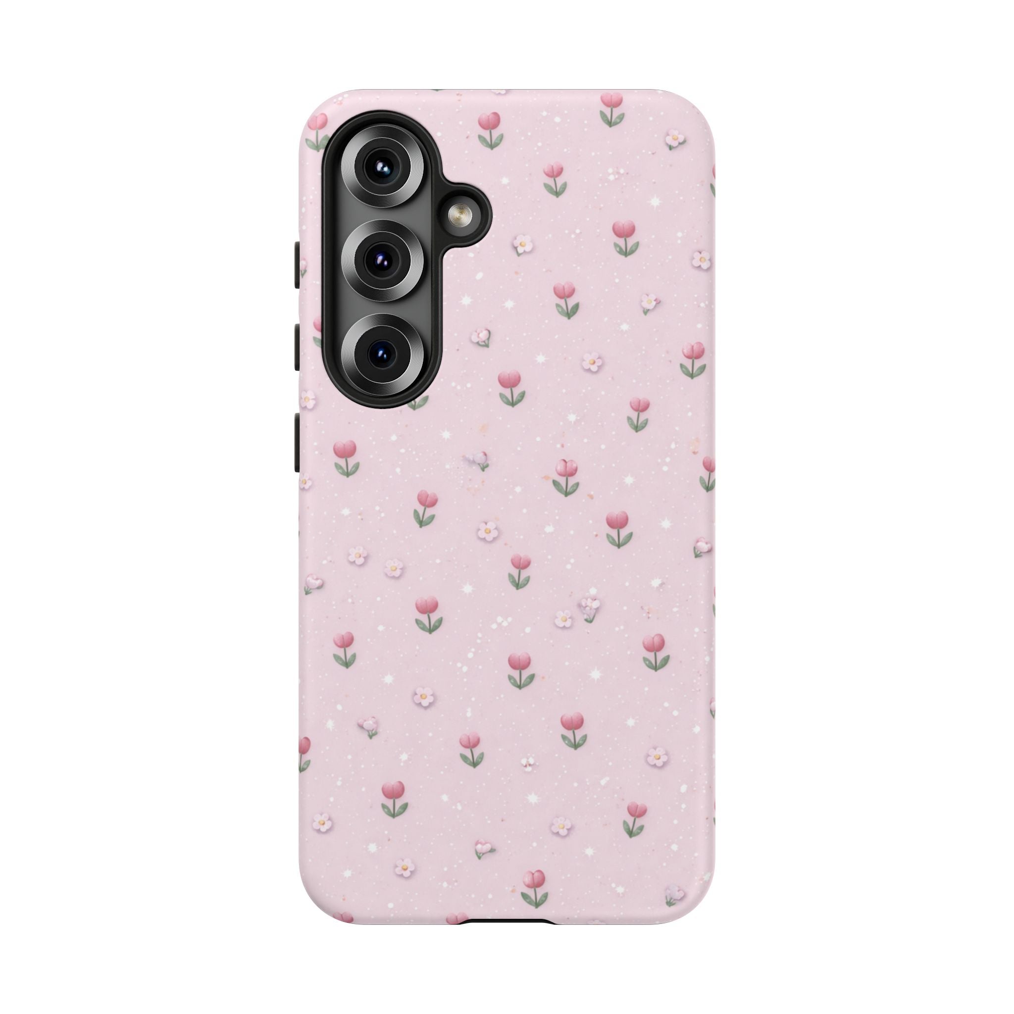 Pink Tiny Tulip Tough Phone Case - Floral Protective iPhone Cover🌷🩷