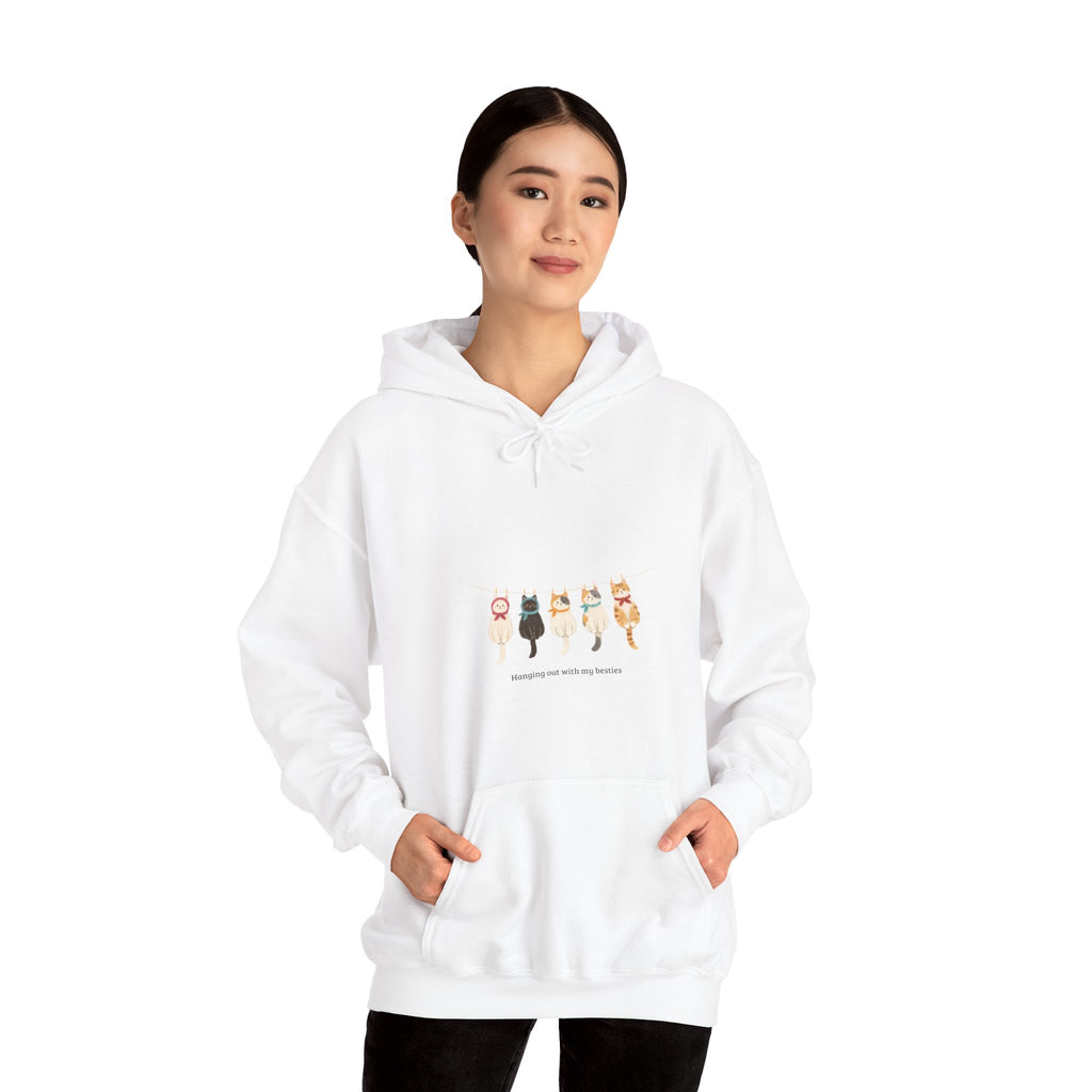 Cat Walk Hoodie — Cute Cats Lineup Graphic Sweatshirt🐈🐈‍⬛