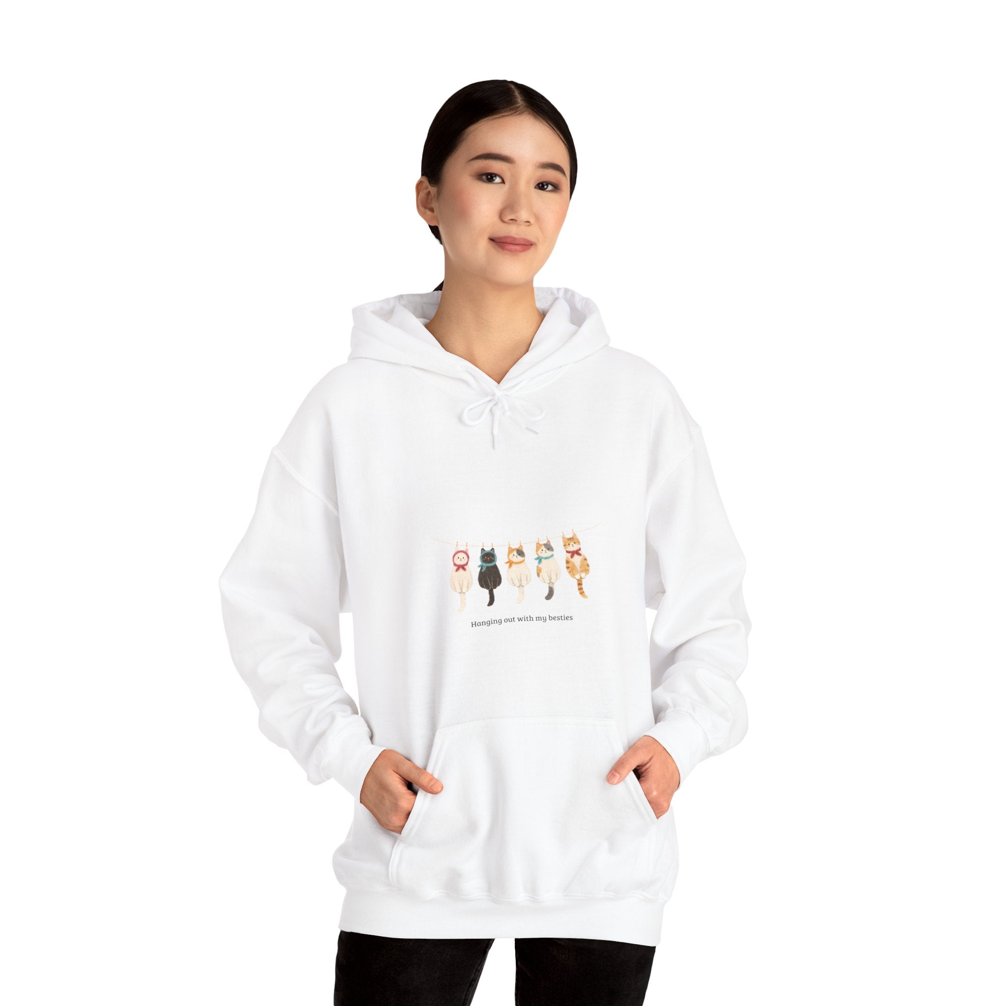 Cat Walk Hoodie — Cute Cats Lineup Graphic Sweatshirt🐈🐈‍⬛