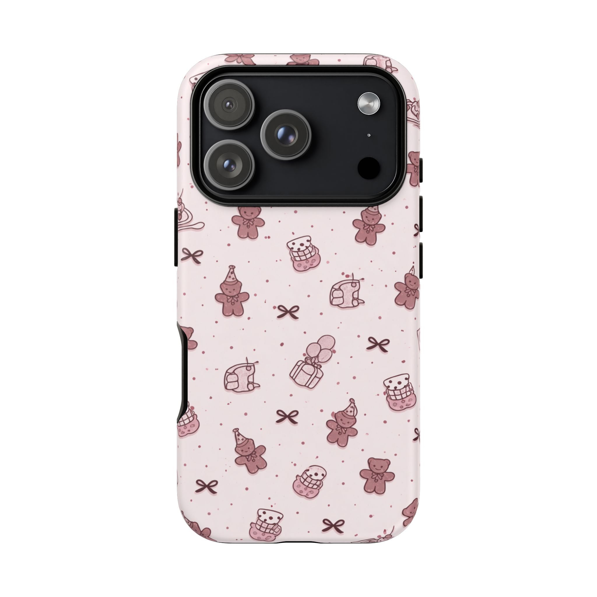 Cute Teddy Pattern Phone Case — Pink Kawaii Bear & Gift Protective Cover🧸💕