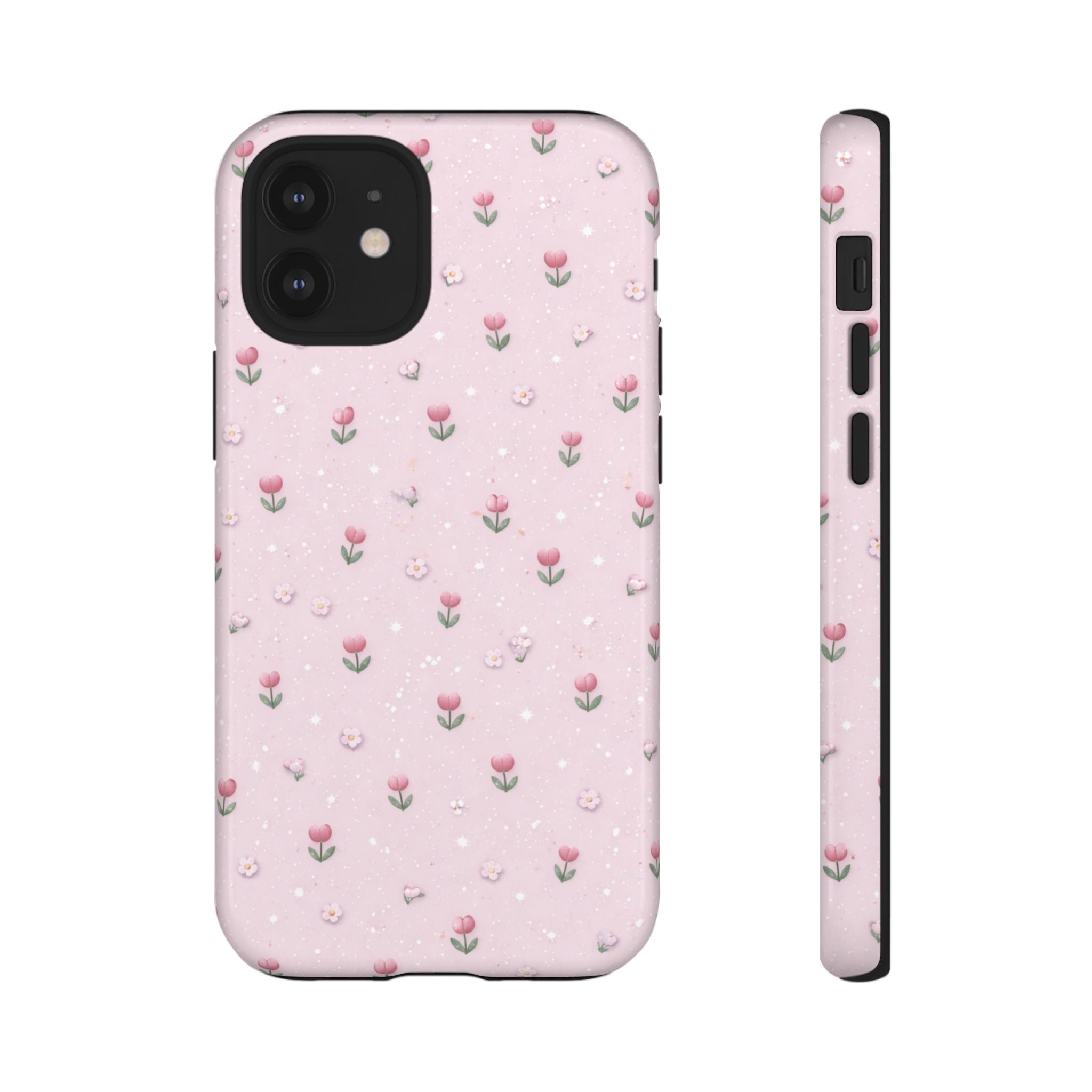 Pink Tiny Tulip Tough Phone Case - Floral Protective iPhone Cover🌷🩷