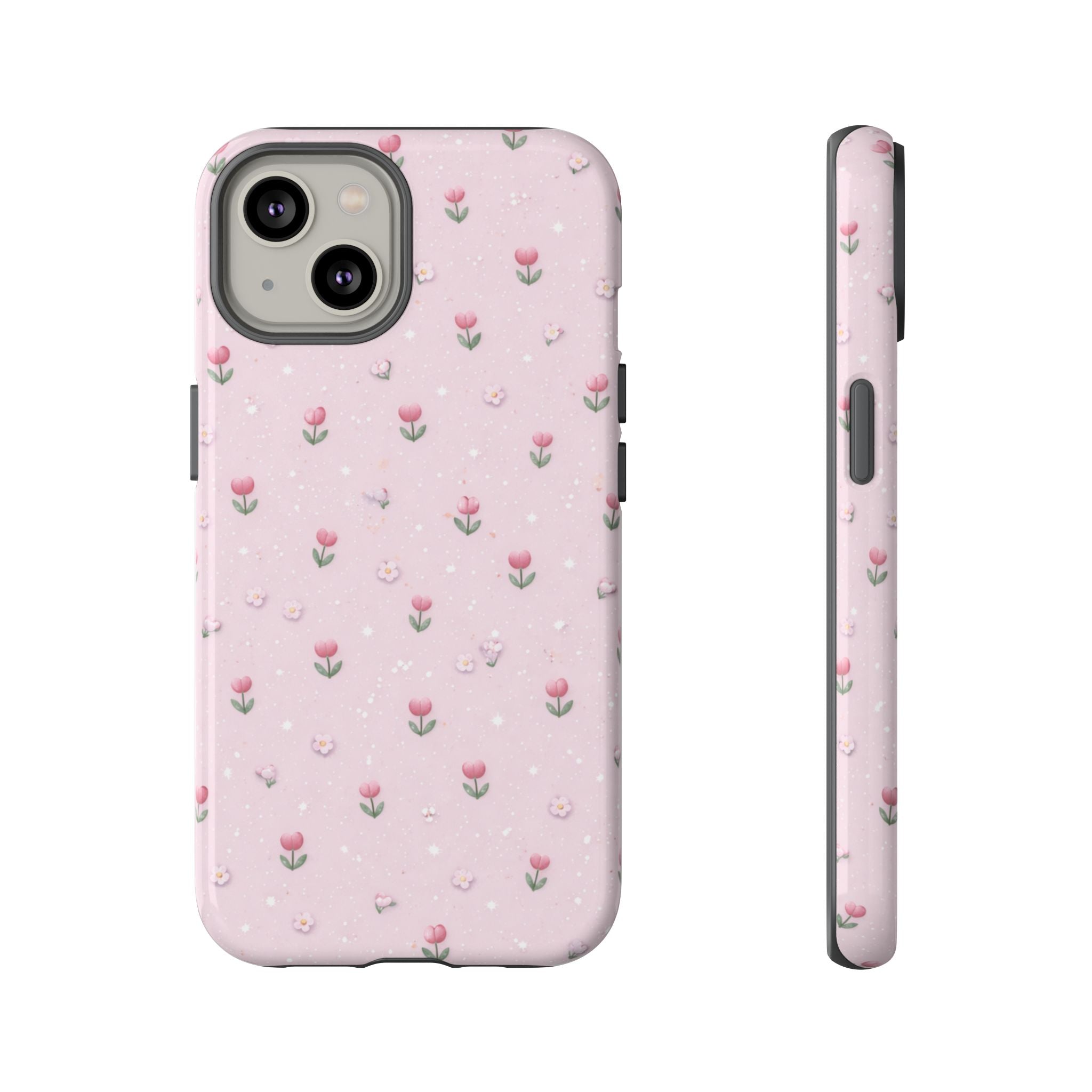 Pink Tiny Tulip Tough Phone Case - Floral Protective iPhone Cover🌷🩷